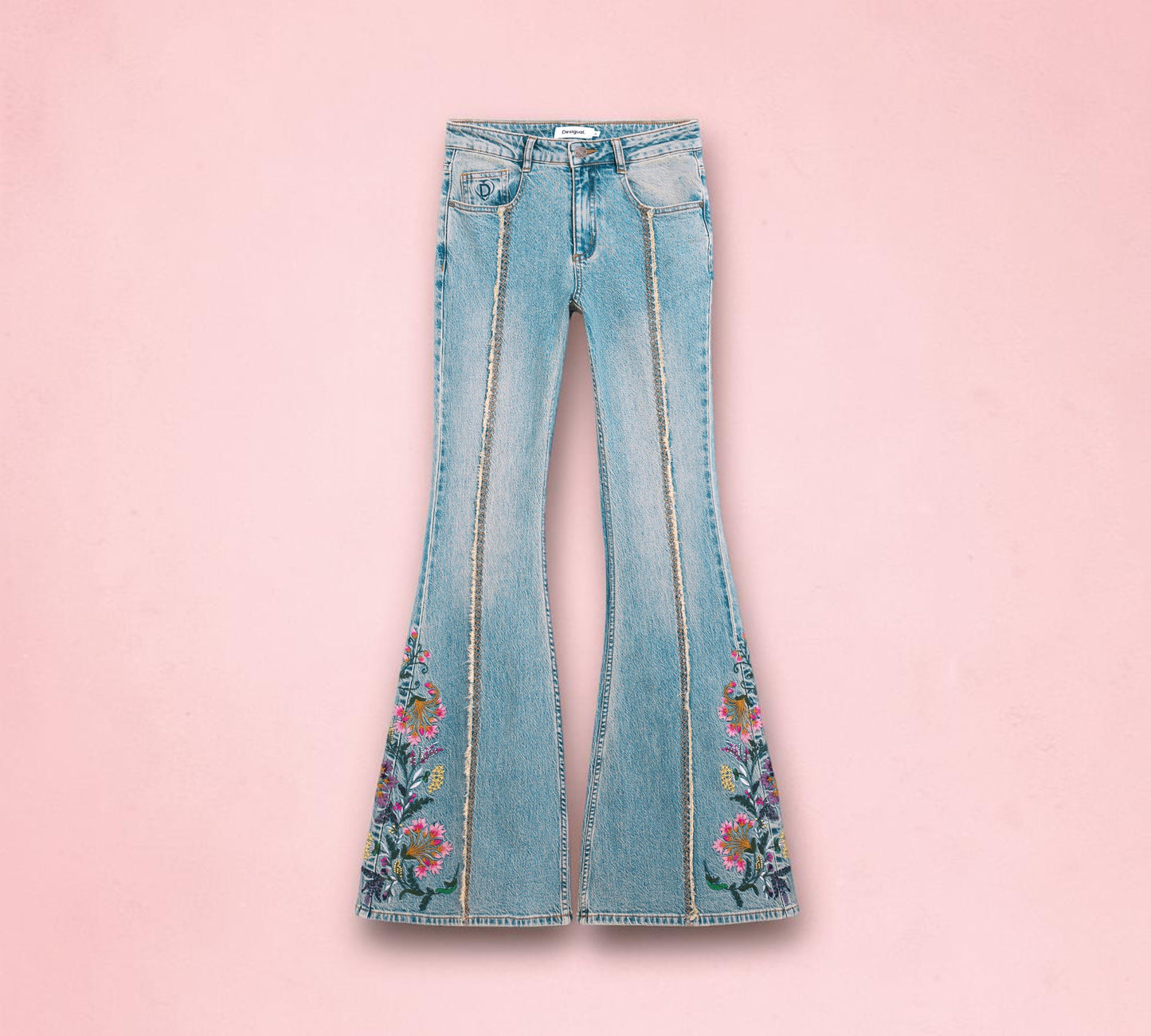 Floral Embroidered Flare Jeans - Above the Crowd Boutique