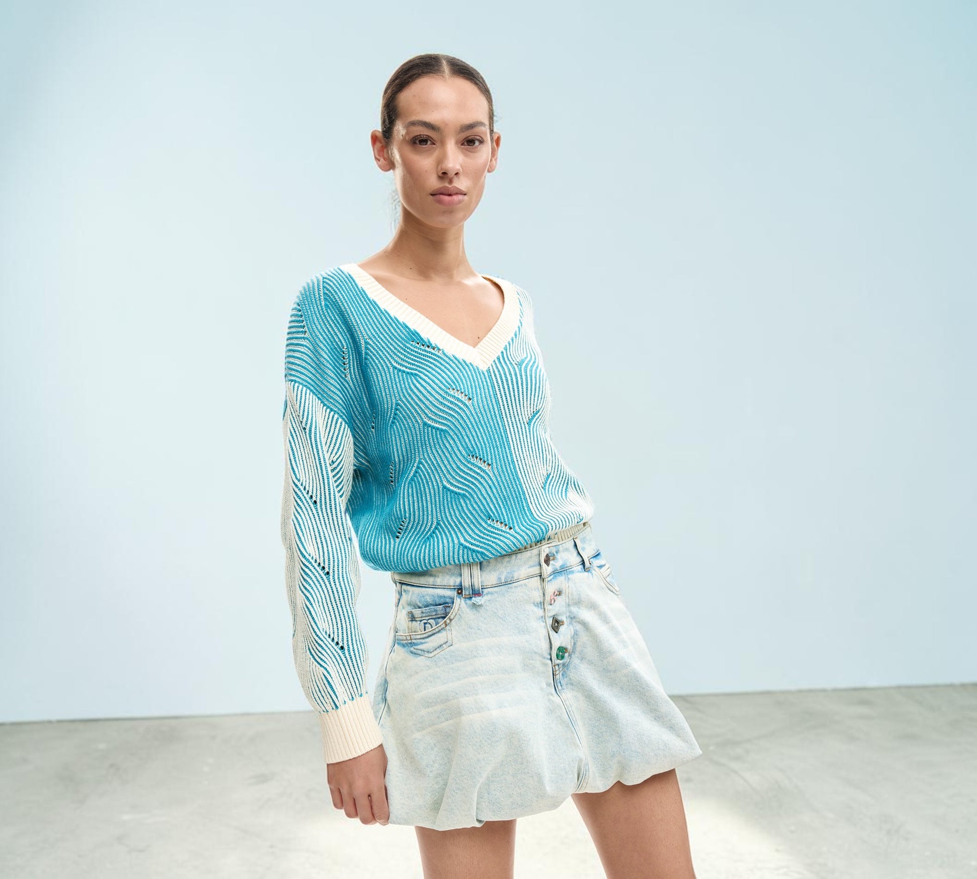 Denim Bubble Mini Skirt - Above the Crowd Boutique