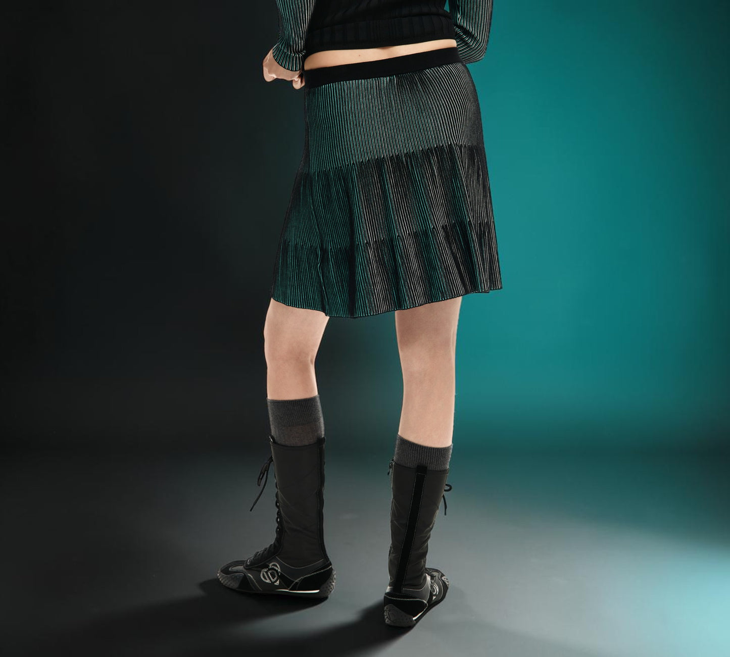 Metallic Pleated Tiered Mini Skirt - Above the Crowd Boutique