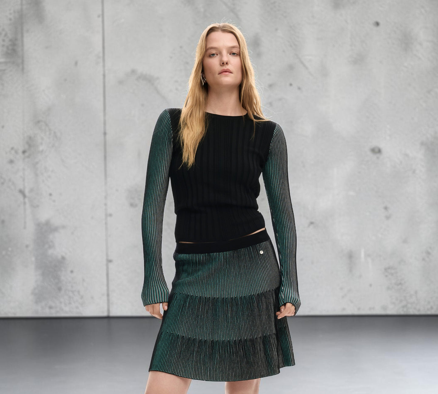 Ribbed Knit Sweater with Contrast Sleeves - Above the Crowd Boutique