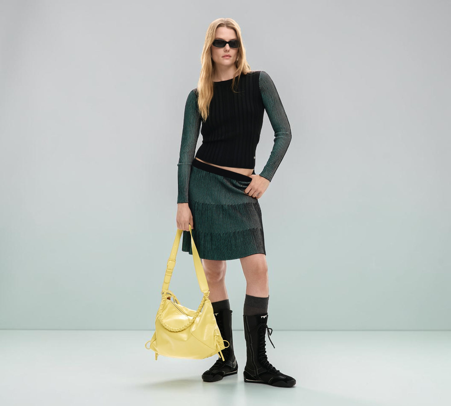 Ribbed Knit Sweater with Contrast Sleeves - Above the Crowd Boutique