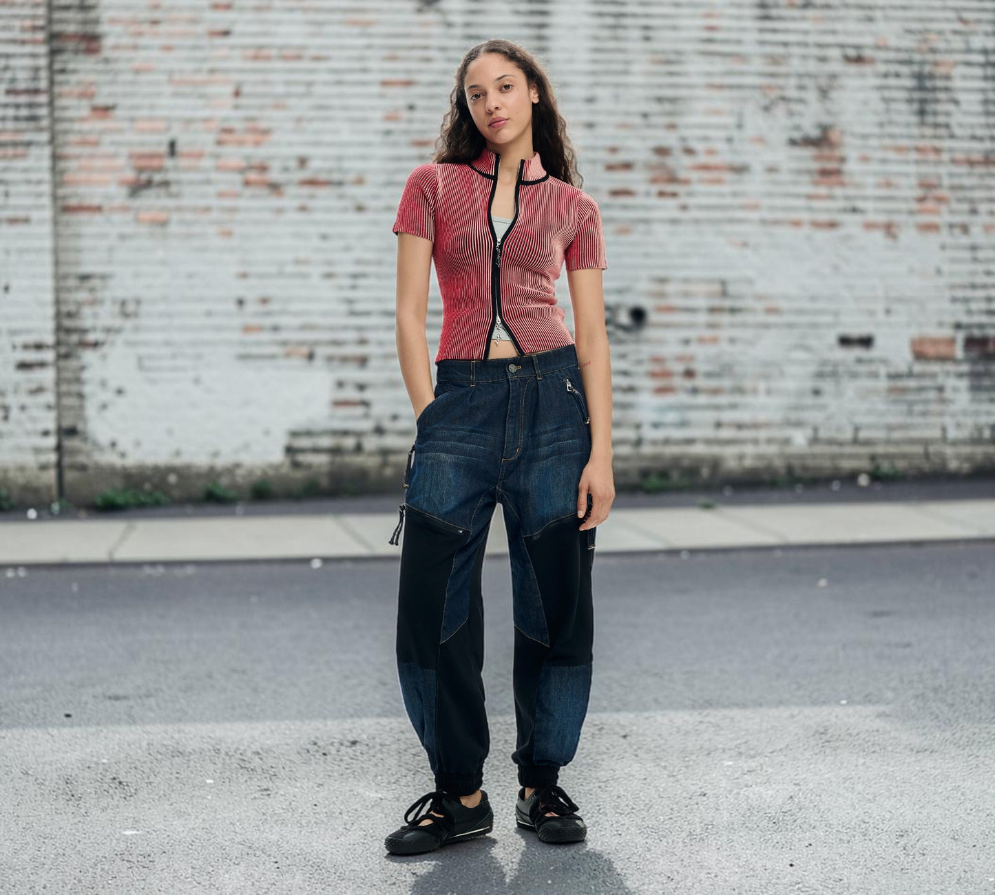 Ribbed Zip-Front Knit Top - Above the Crowd Boutique