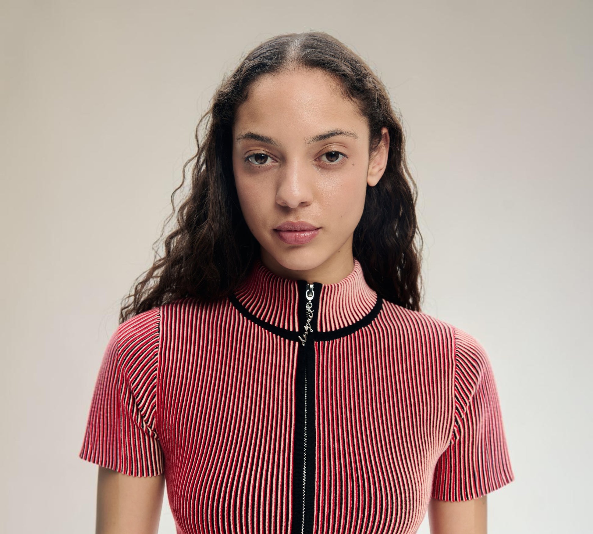 Ribbed Zip-Front Knit Top - Above the Crowd Boutique