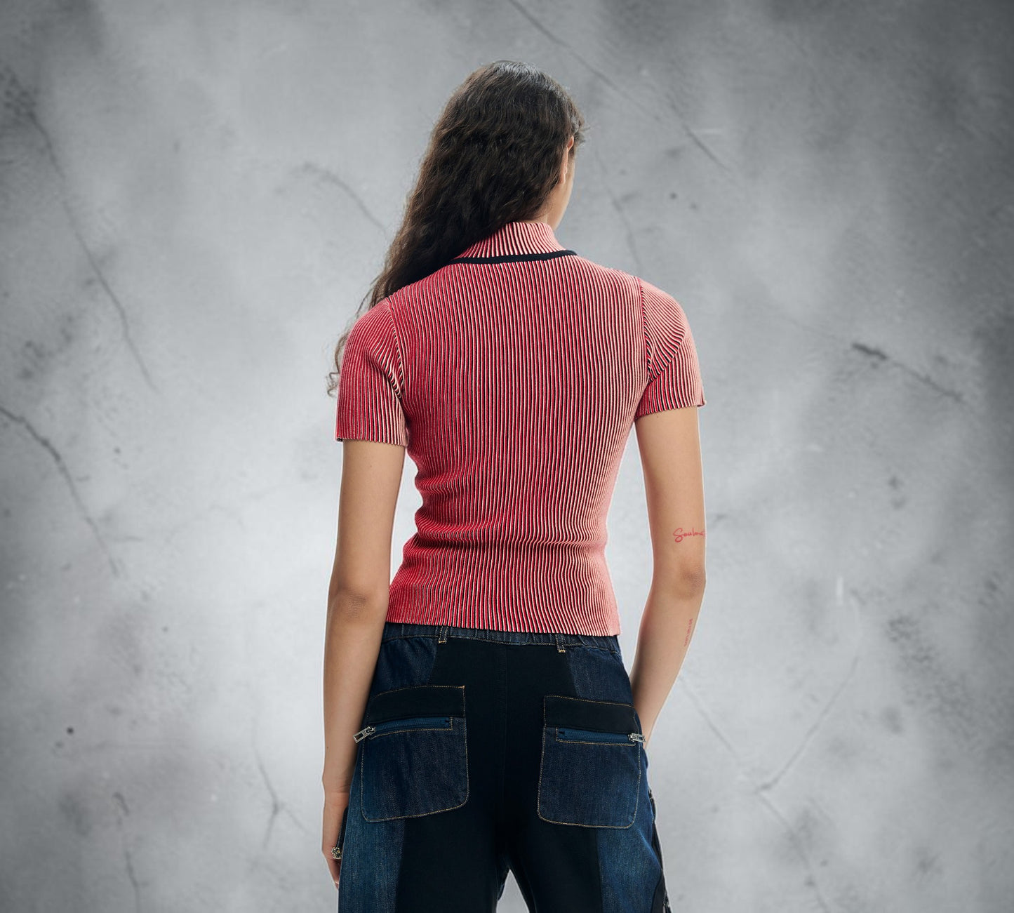 Ribbed Zip-Front Knit Top - Above the Crowd Boutique