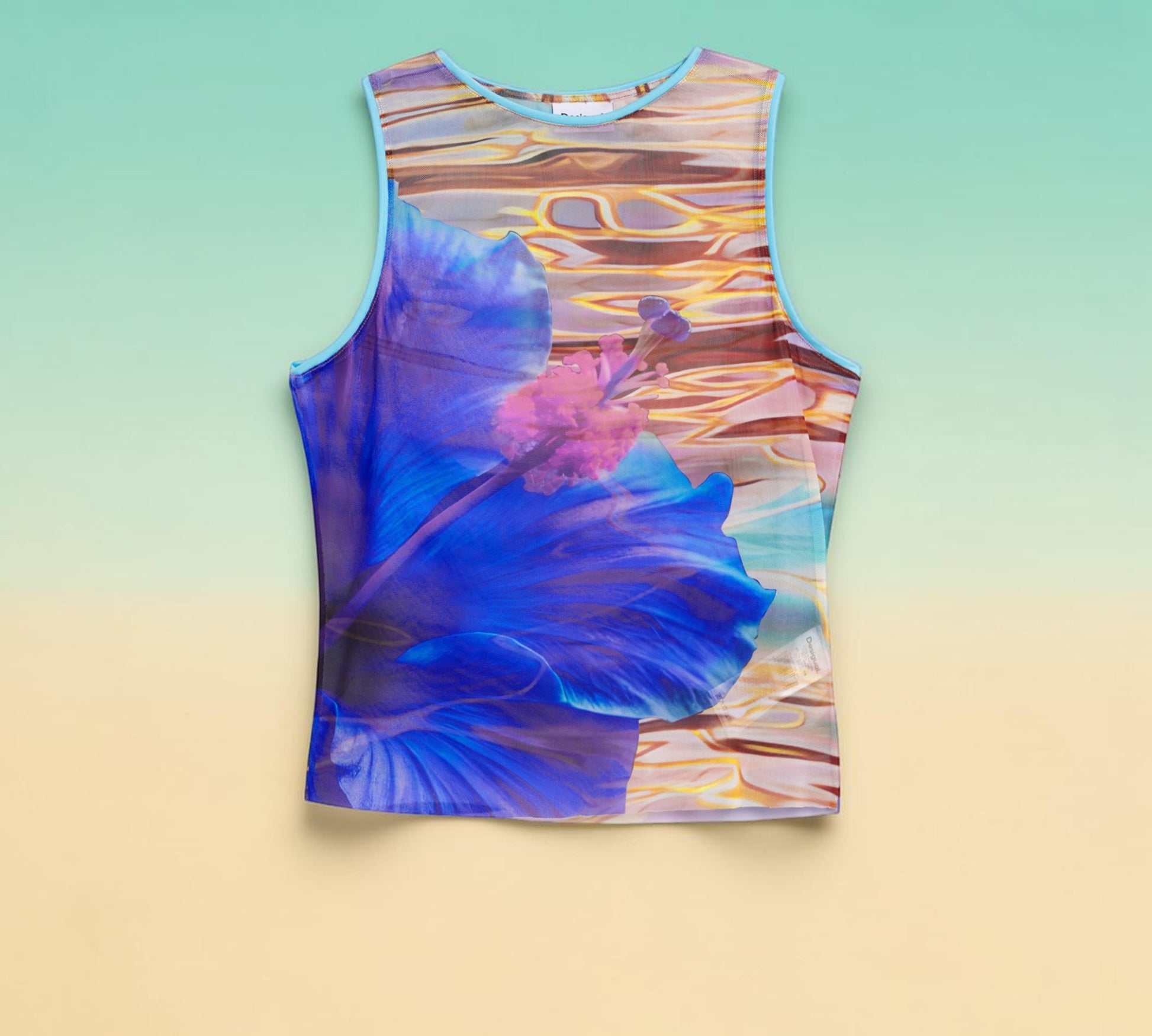 Abstract Floral Mesh Tank Top - Above the Crowd Boutique