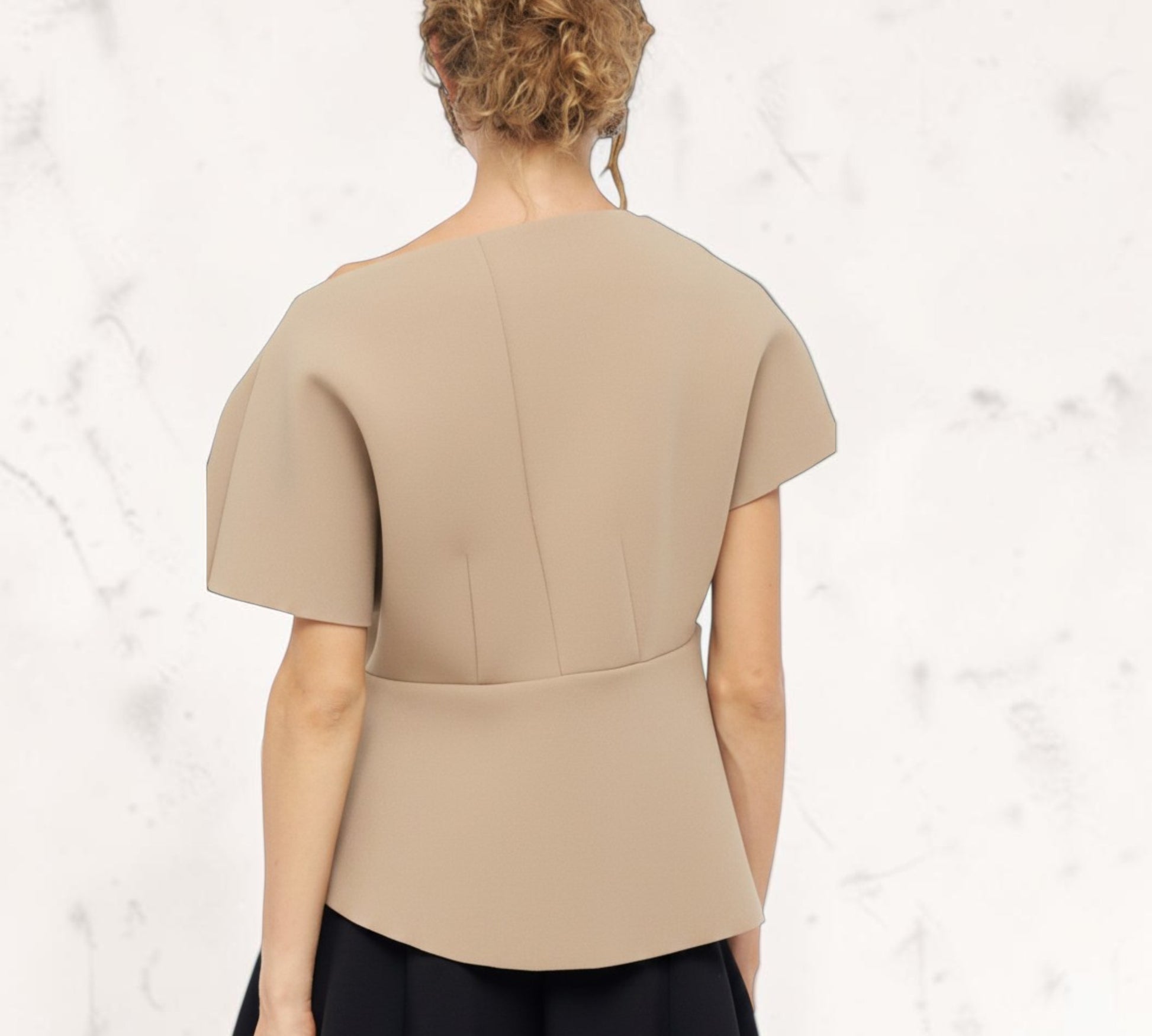 Sculptural Asymmetric Rose Appliqué Top - Above the Crowd Boutique
