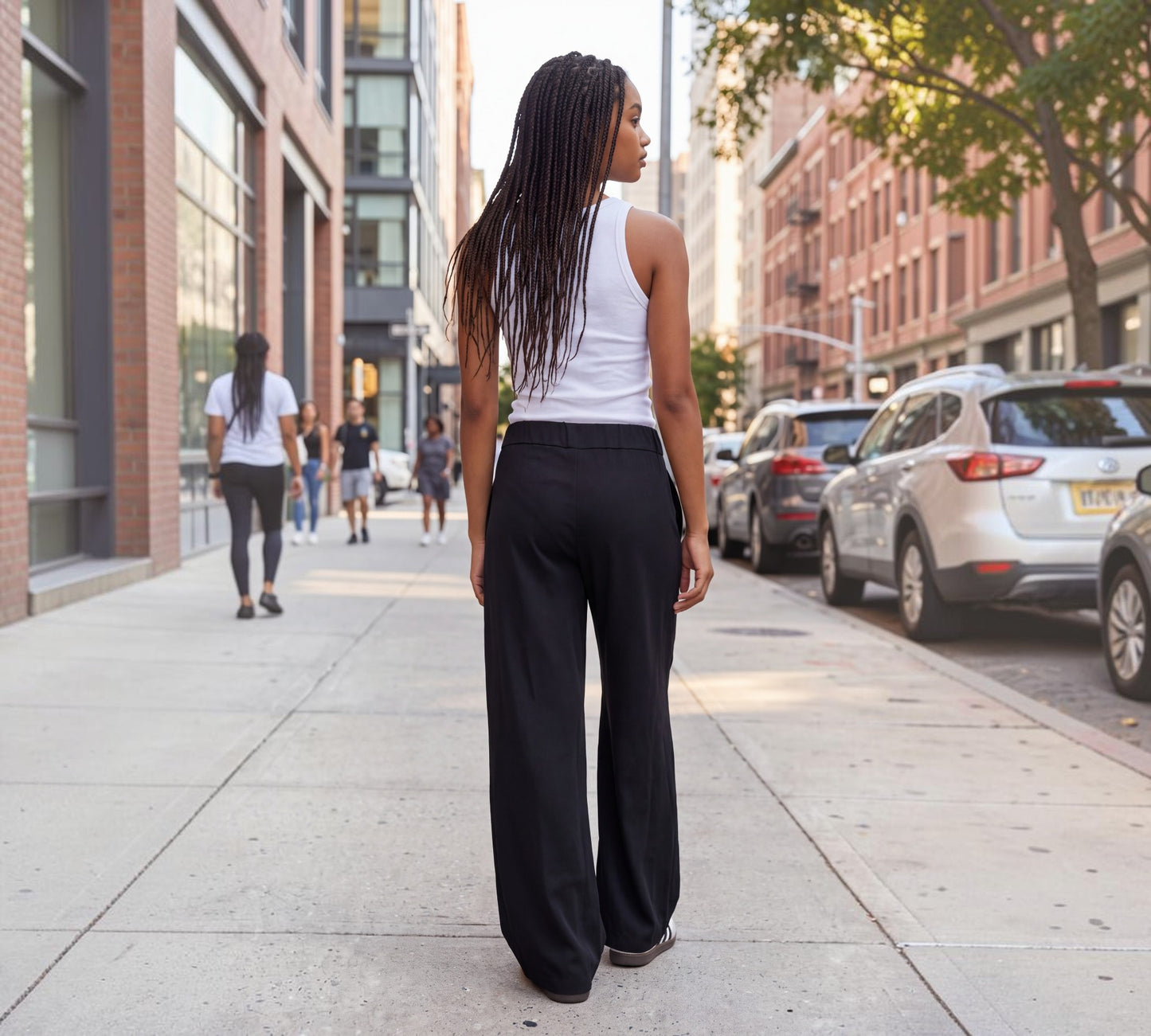 Black Relaxed Wide-Leg Drawstring Pants - Above the Crowd Boutique