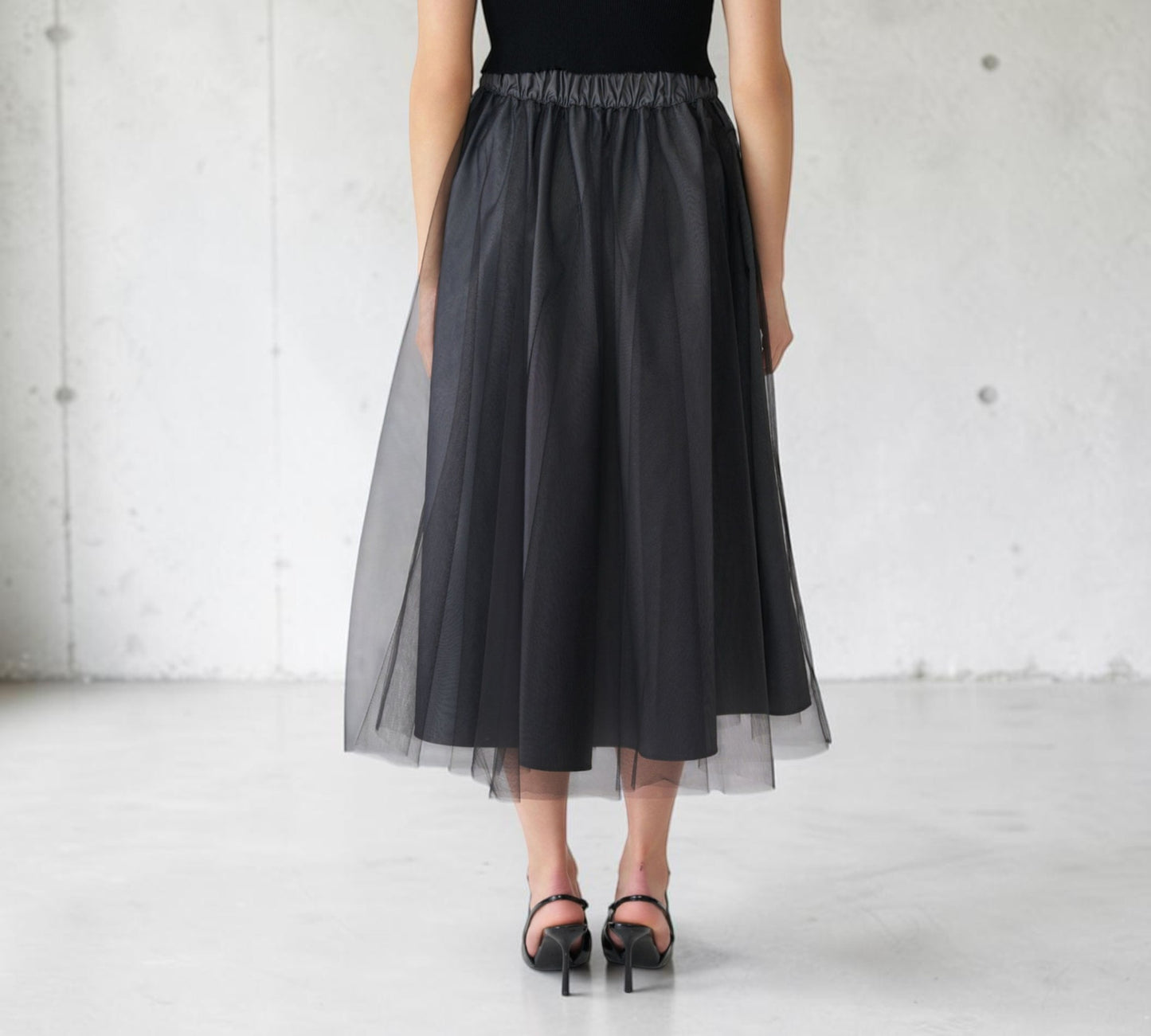 Layered Tulle Midi Skirt with 3D Petal Appliqué - Above the Crowd Boutique