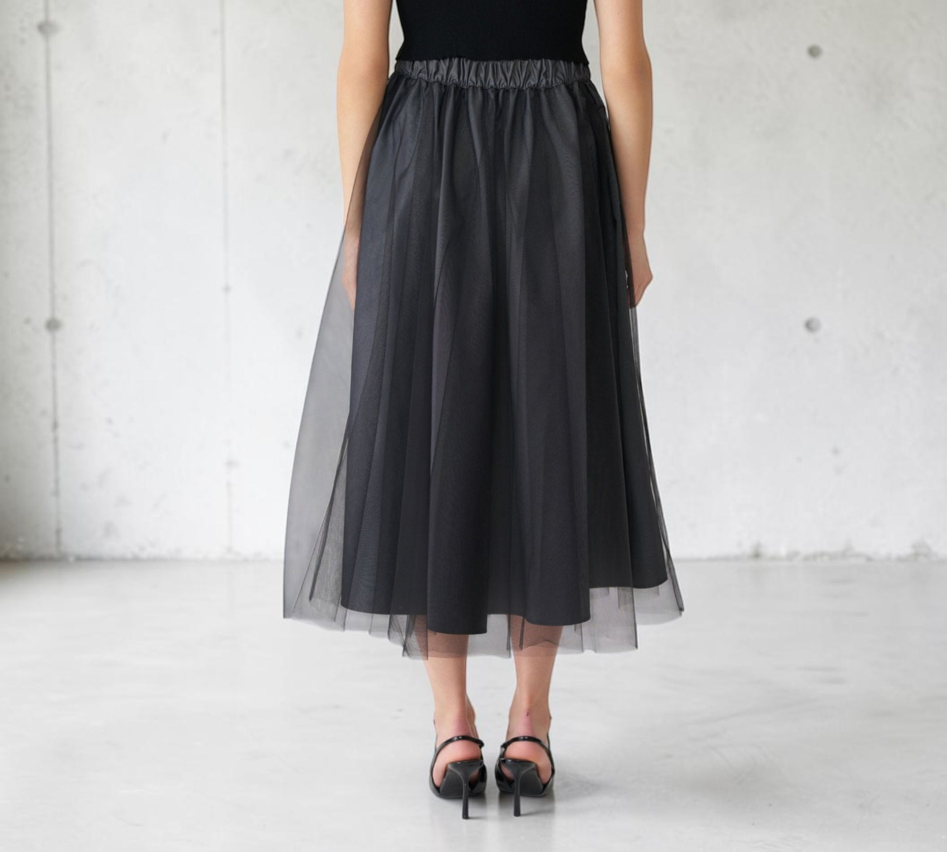 Layered Tulle Midi Skirt with 3D Petal Appliqué - Above the Crowd Boutique