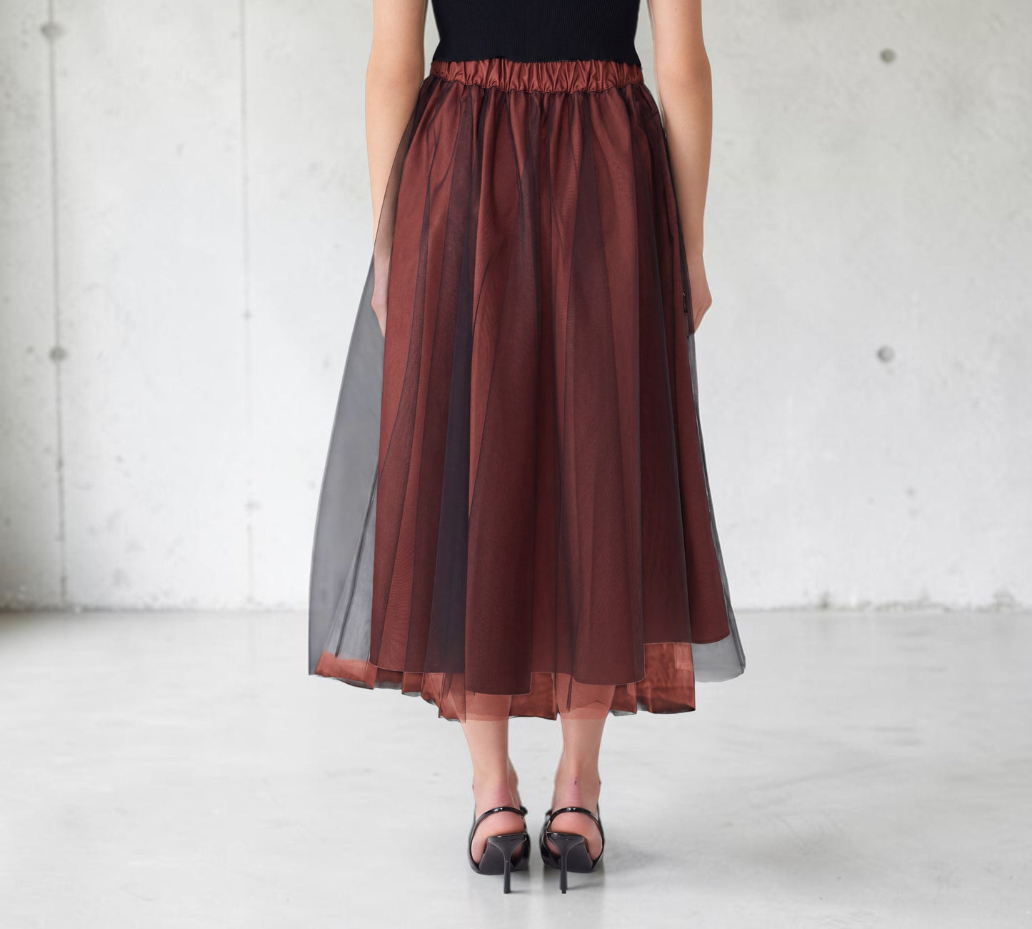 Layered Tulle Midi Skirt with 3D Petal Appliqué - Above the Crowd Boutique