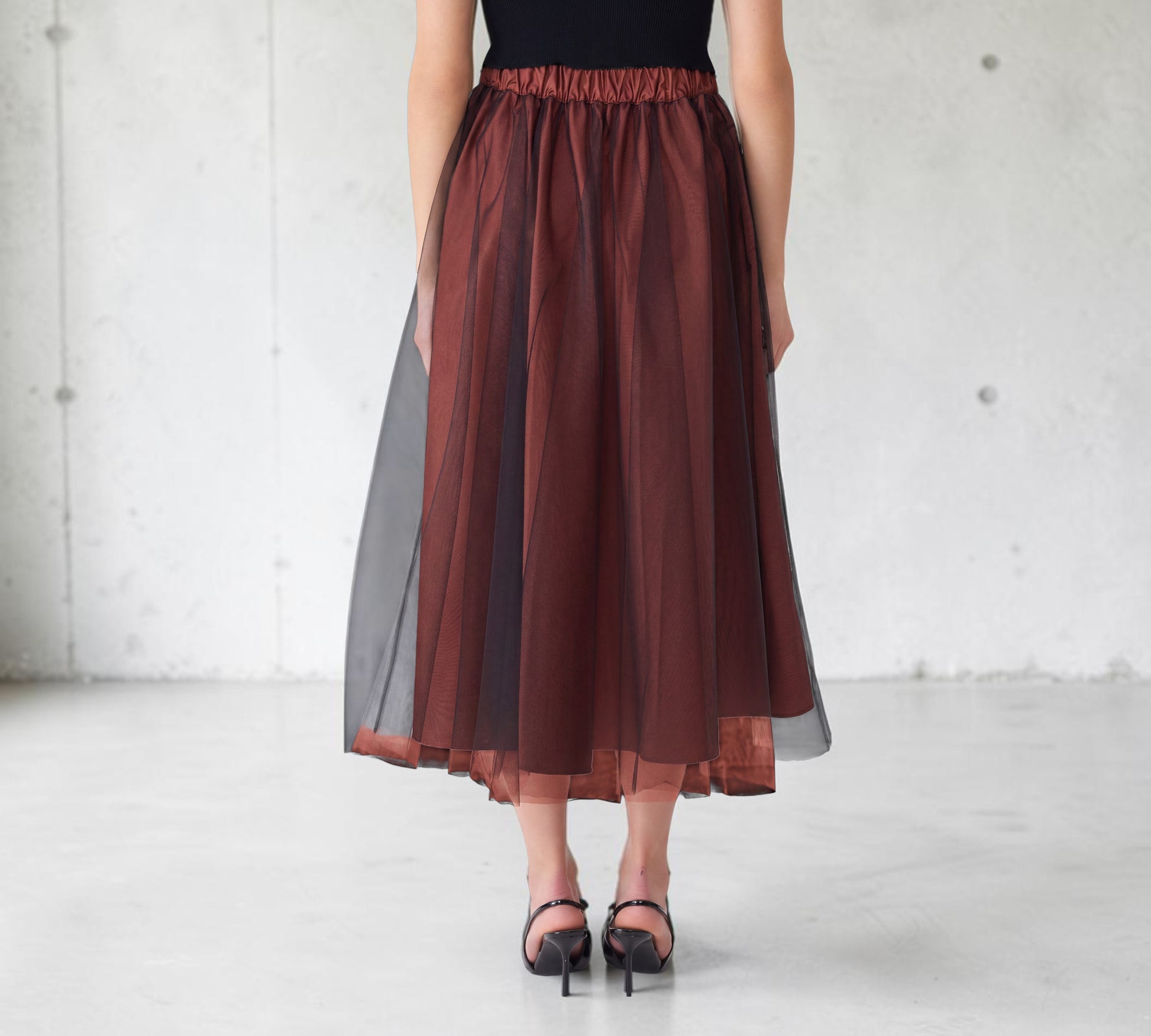 Layered Tulle Midi Skirt with 3D Petal Appliqué - Above the Crowd Boutique