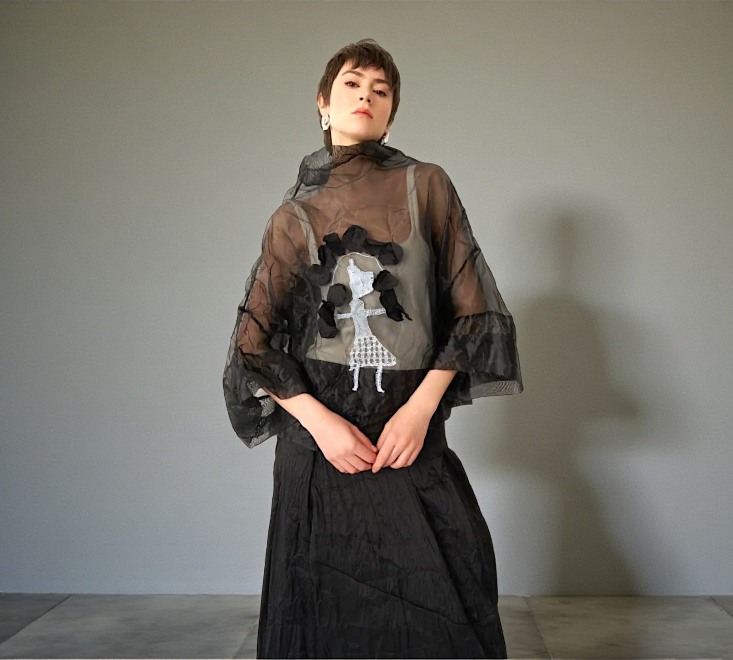 Bize Sheer Organza Artistic Top - Above the Crowd Boutique