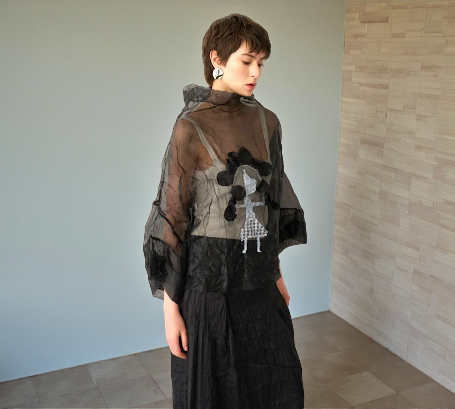 Bize Sheer Organza Artistic Top - Above the Crowd Boutique