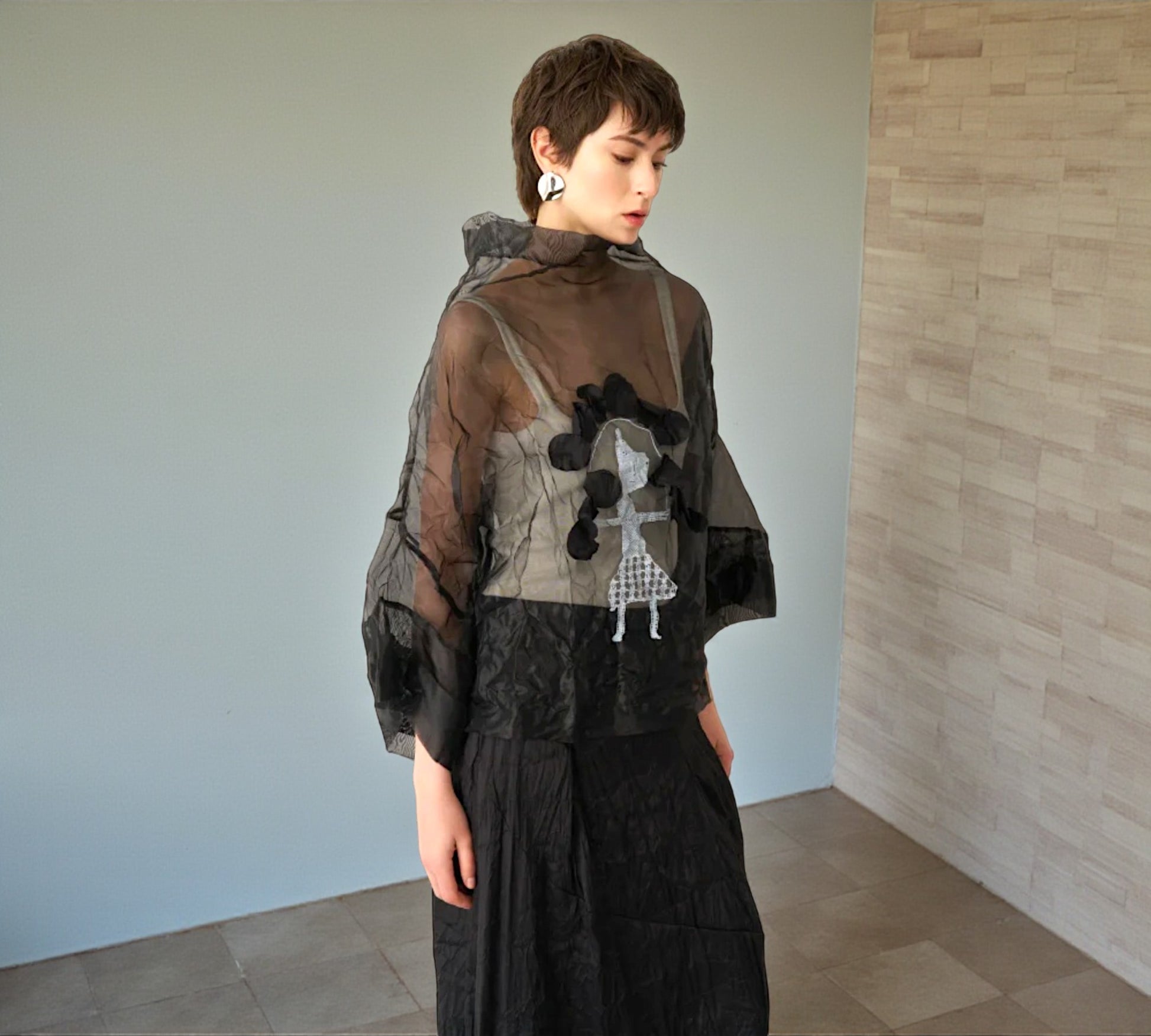 Bize Sheer Organza Artistic Top - Above the Crowd Boutique