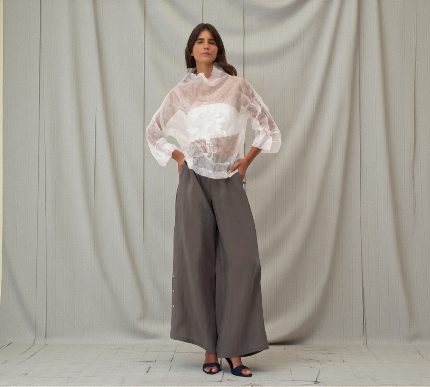 Bize Sheer Organza Artistic Top - Above the Crowd Boutique