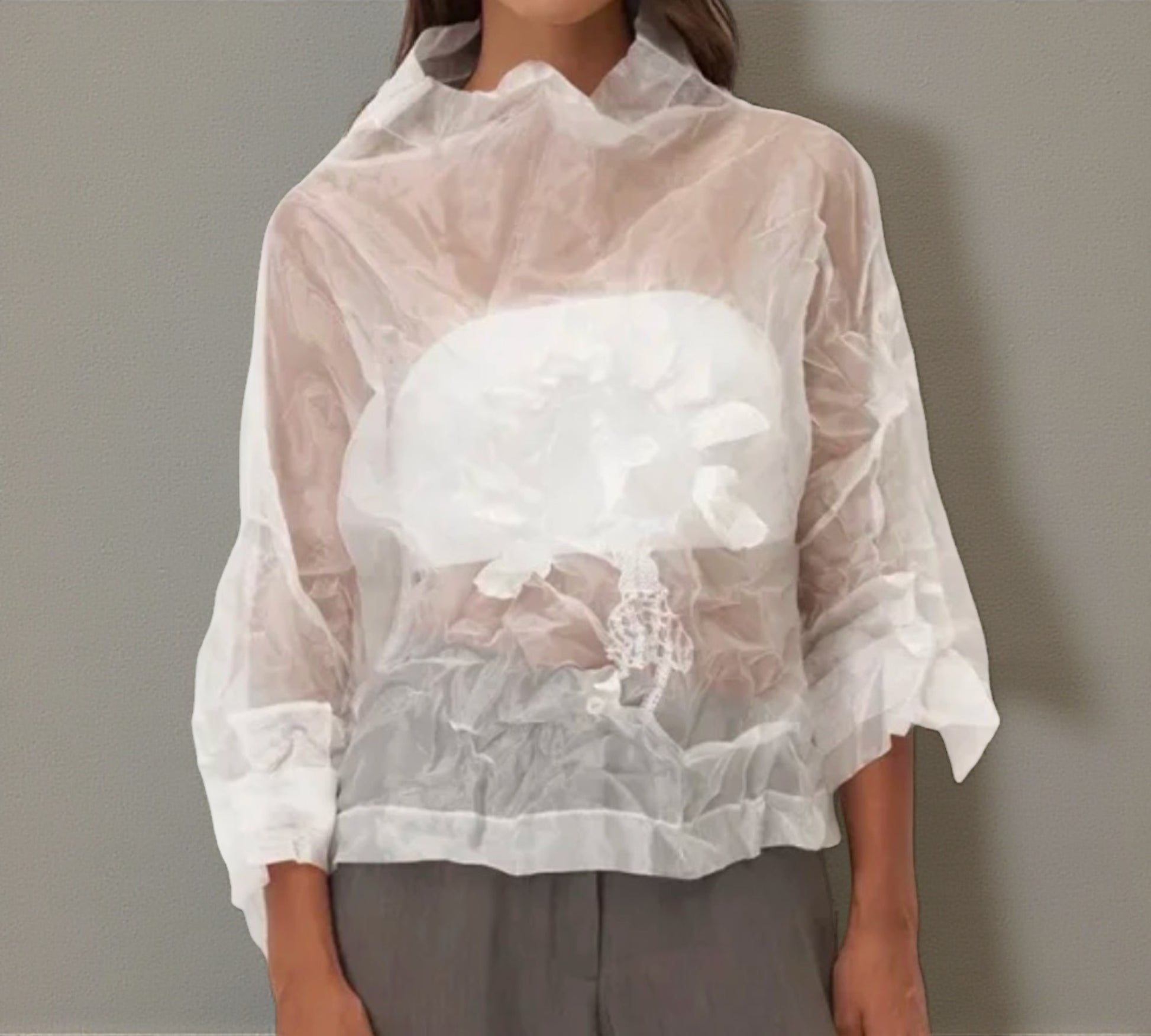 Bize Sheer Organza Artistic Top - Above the Crowd Boutique