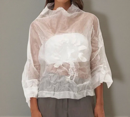 Bize Sheer Organza Artistic Top - Above the Crowd Boutique