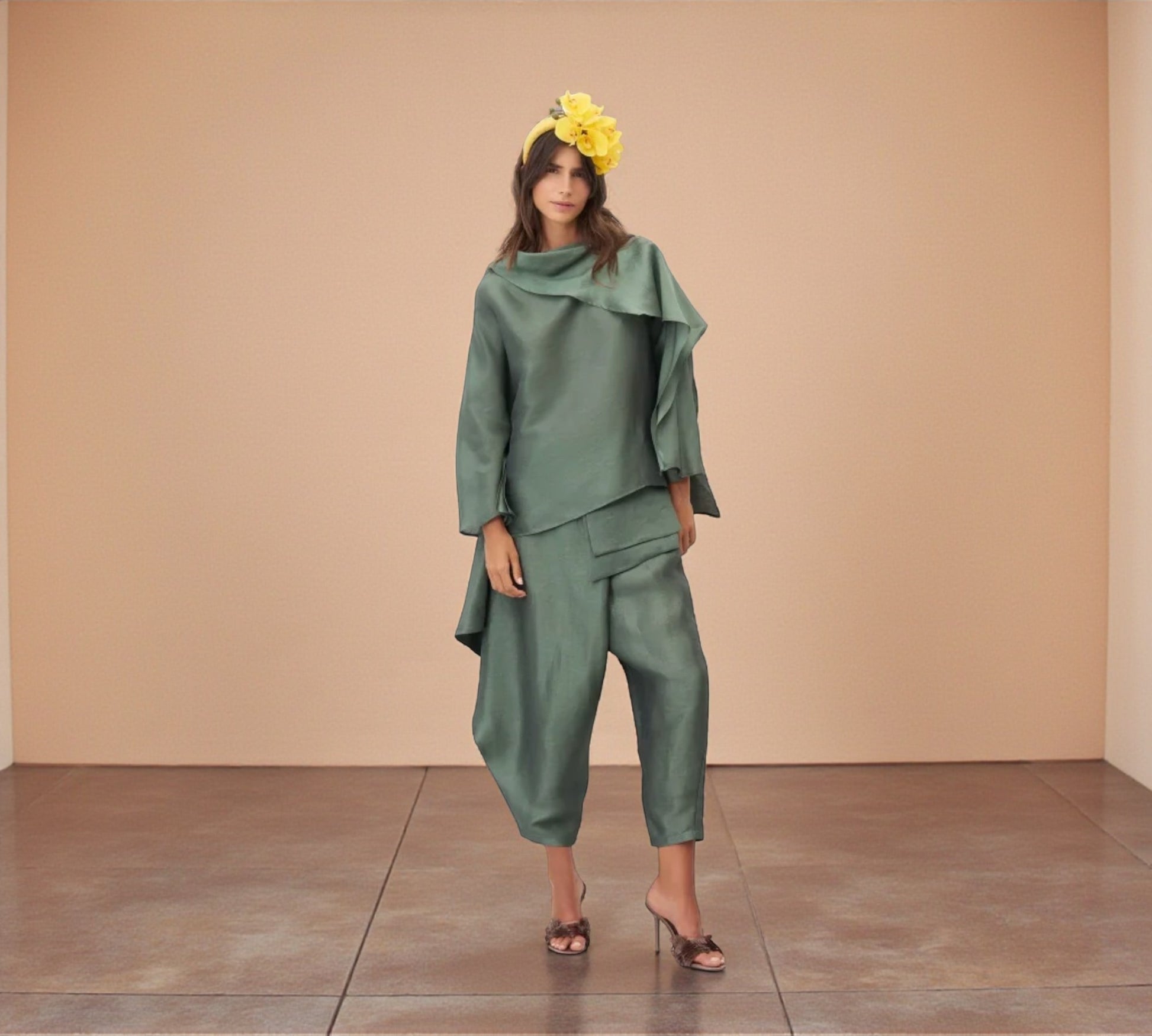 Bize Draped Satin Blouse - Above the Crowd Boutique