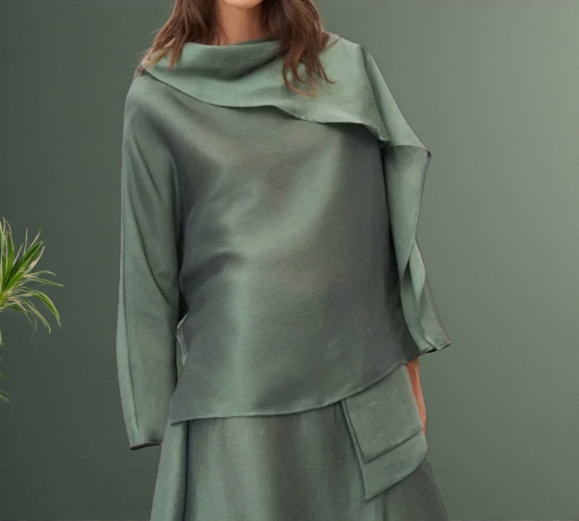 Bize Draped Satin Blouse - Above the Crowd Boutique