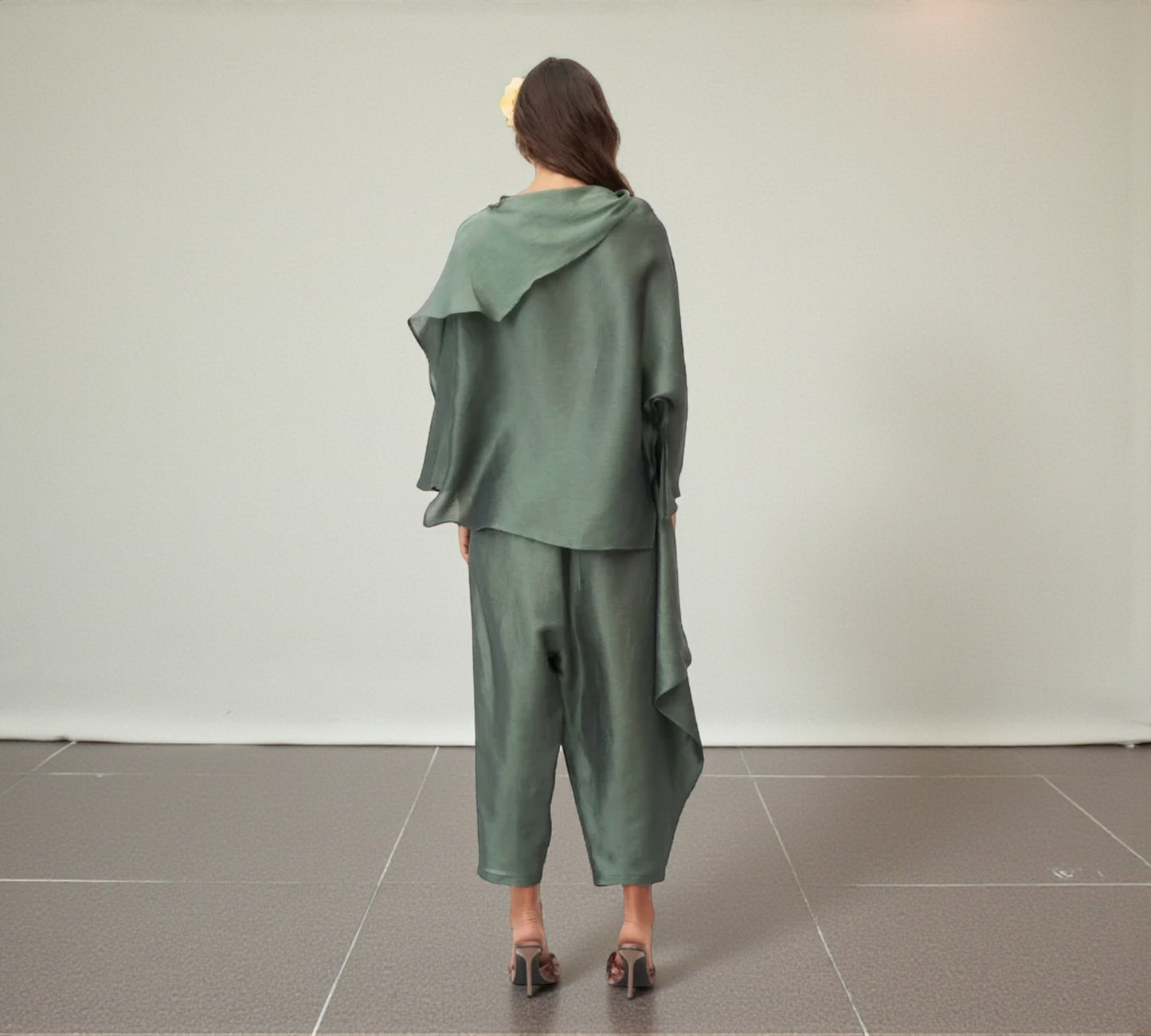 Bize Draped Satin Blouse - Above the Crowd Boutique