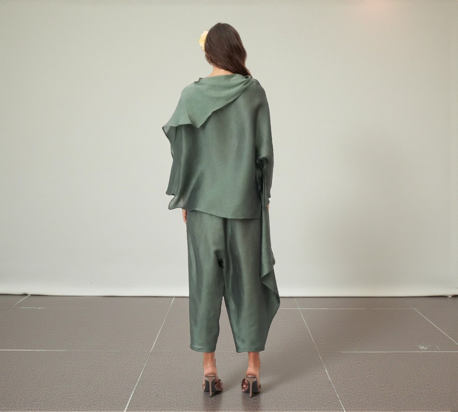 Bize Draped Satin Blouse - Above the Crowd Boutique