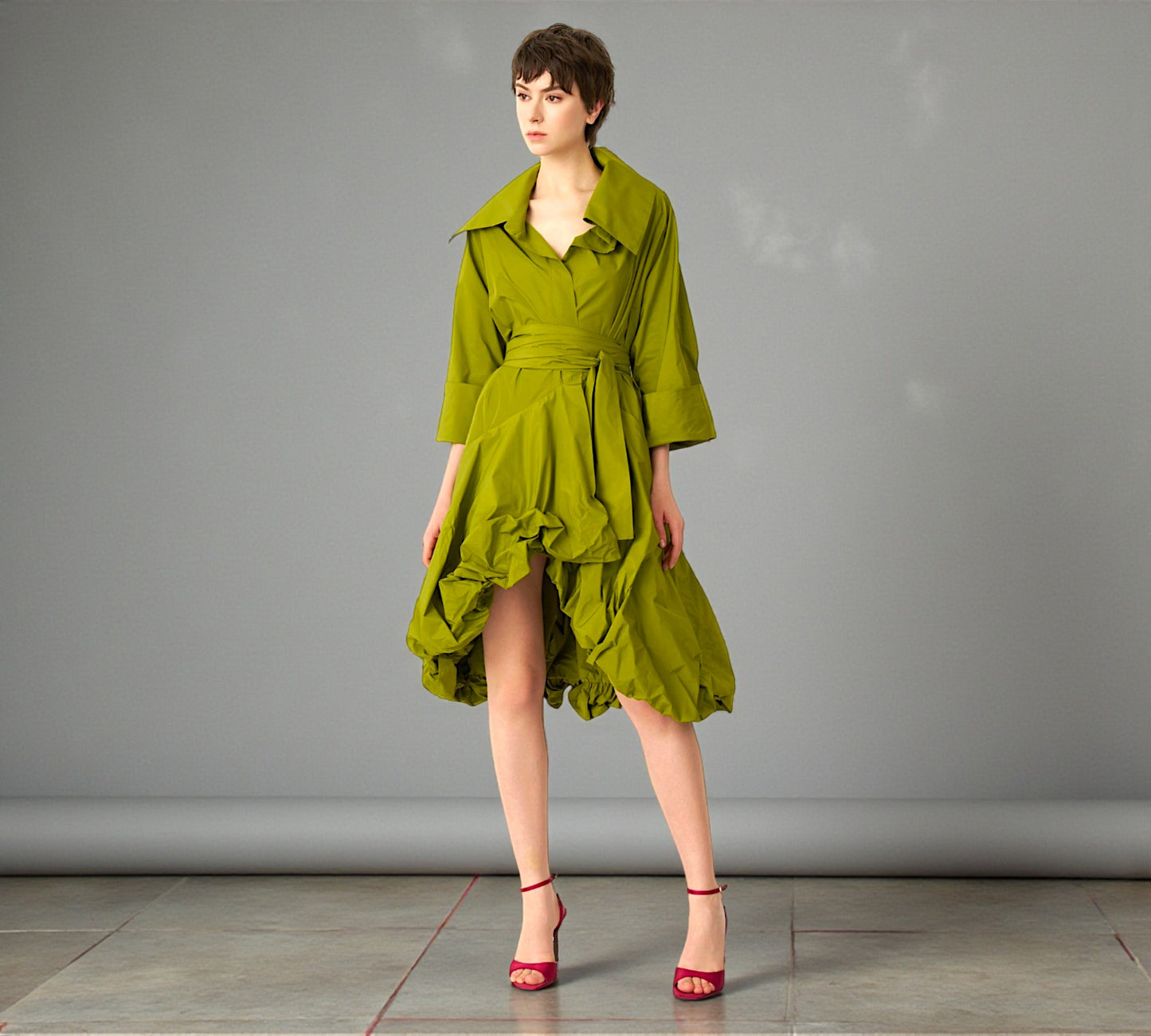 Bize Sculptural Cape Dress - Above the Crowd Boutique