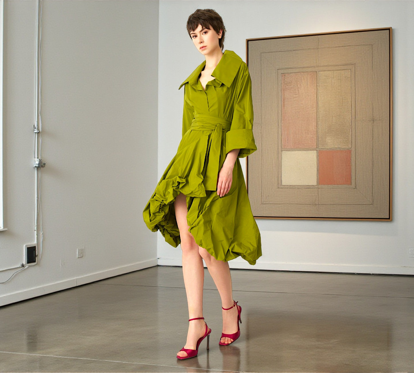 Bize Sculptural Cape Dress - Above the Crowd Boutique