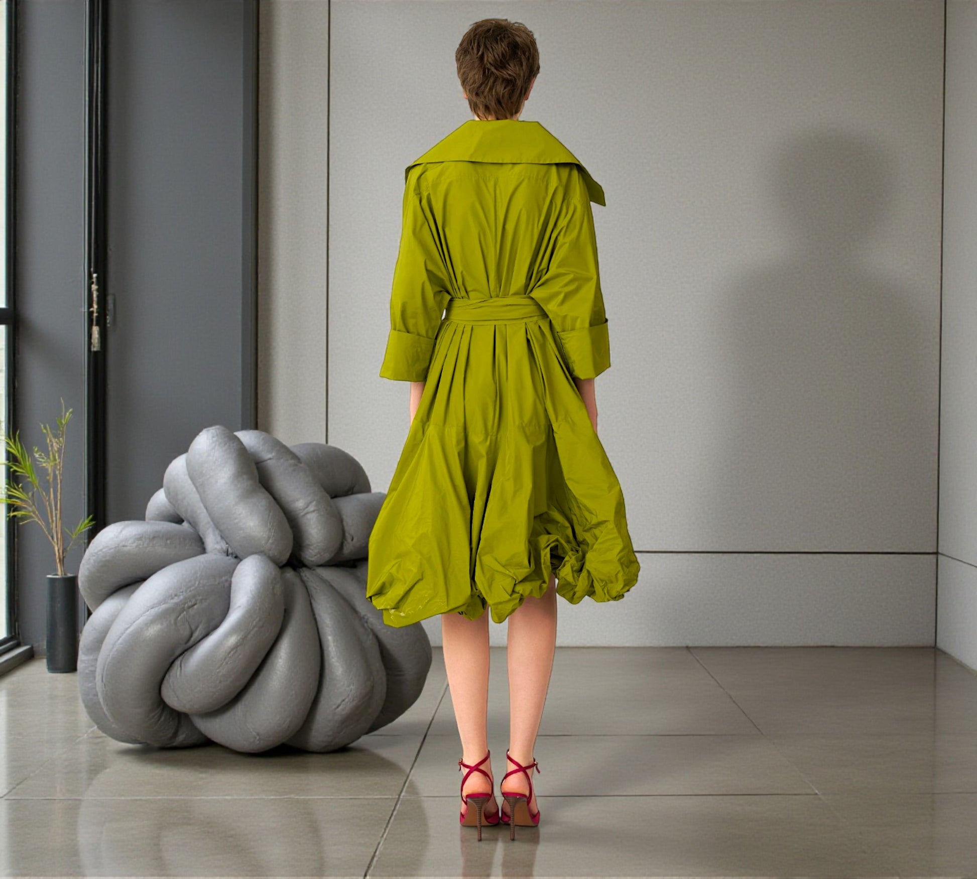 Bize Sculptural Cape Dress - Above the Crowd Boutique
