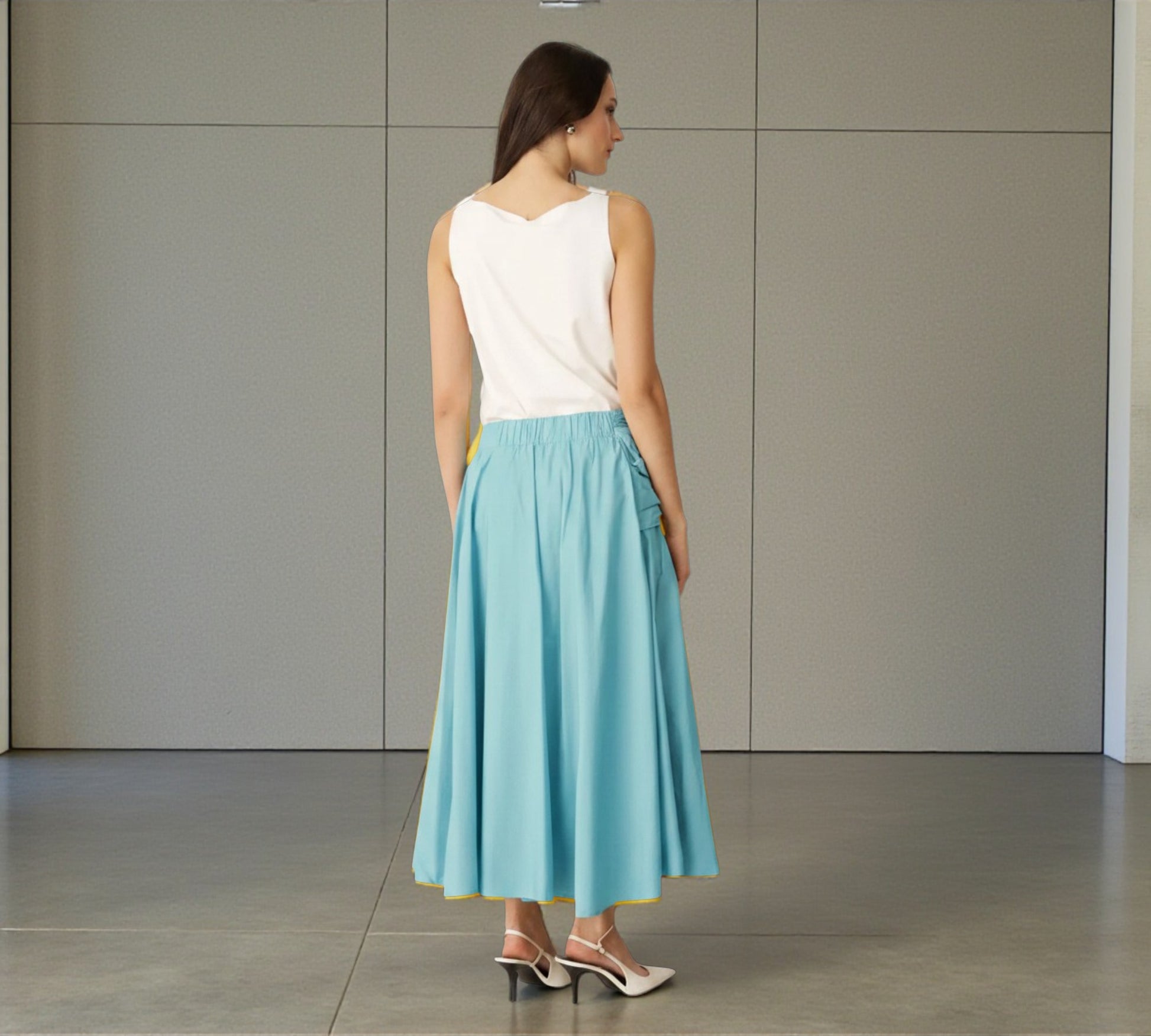 Bize Draped Midi Skirt - Above the Crowd Boutique