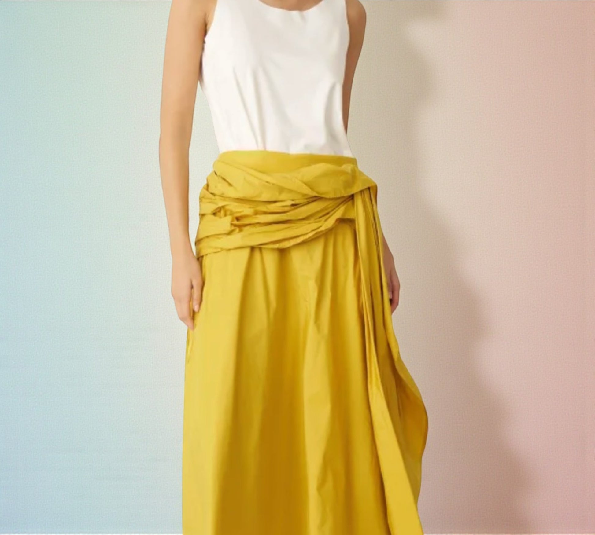 Bize Draped Midi Skirt - Above the Crowd Boutique