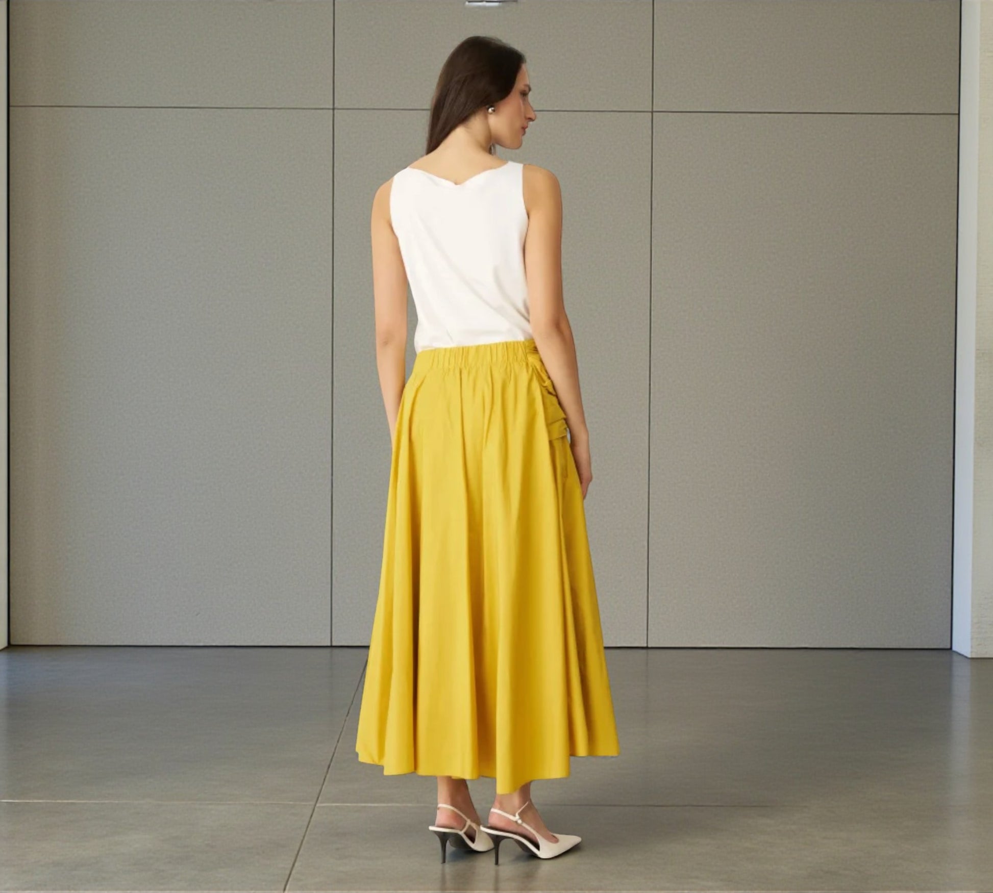 Bize Draped Midi Skirt - Above the Crowd Boutique