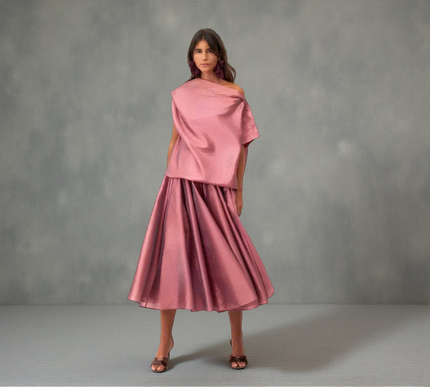Bize Draped One-Shoulder Blouse - Above the Crowd Boutique