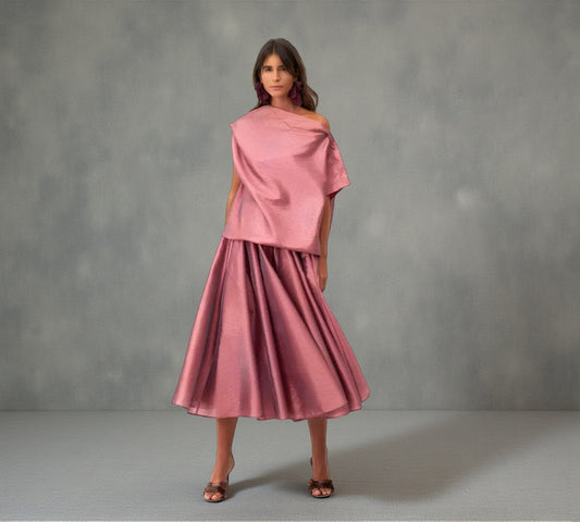 Bize Draped One-Shoulder Blouse - Above the Crowd Boutique