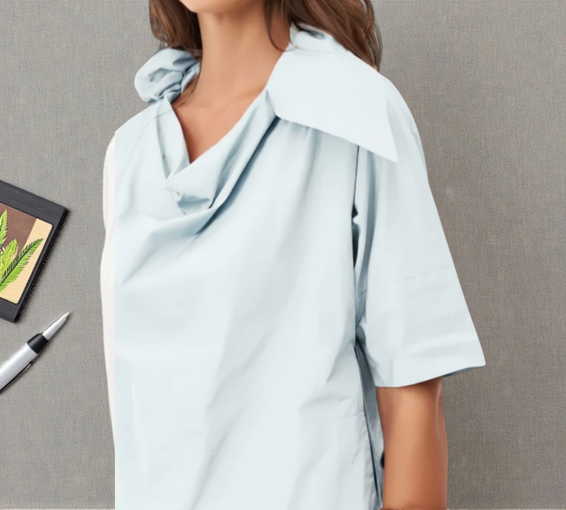 Bize Sculptural Collar Top - Above the Crowd Boutique