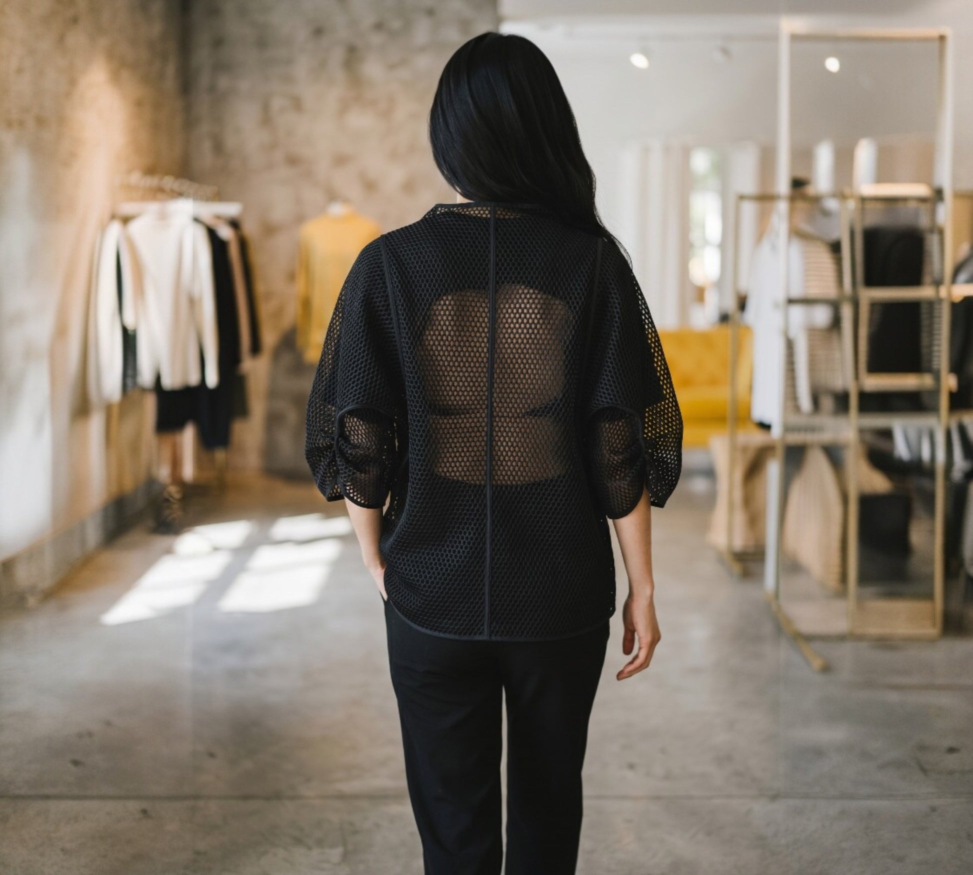 Bize Black Mesh Statement Jacket - Above the Crowd Butique