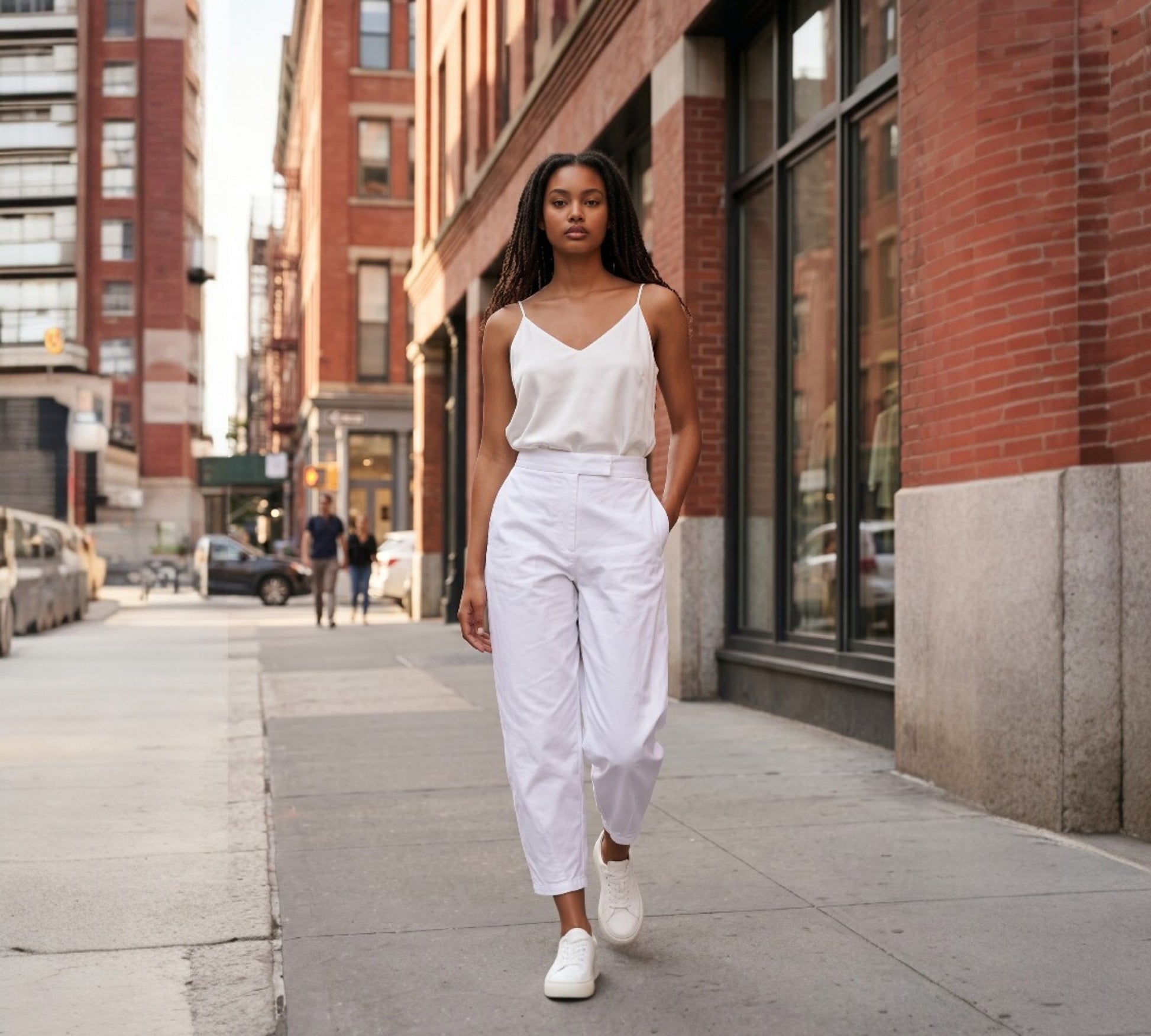 Bize High-Waisted Slim Tapered Pants-Above the Crowd Boutique