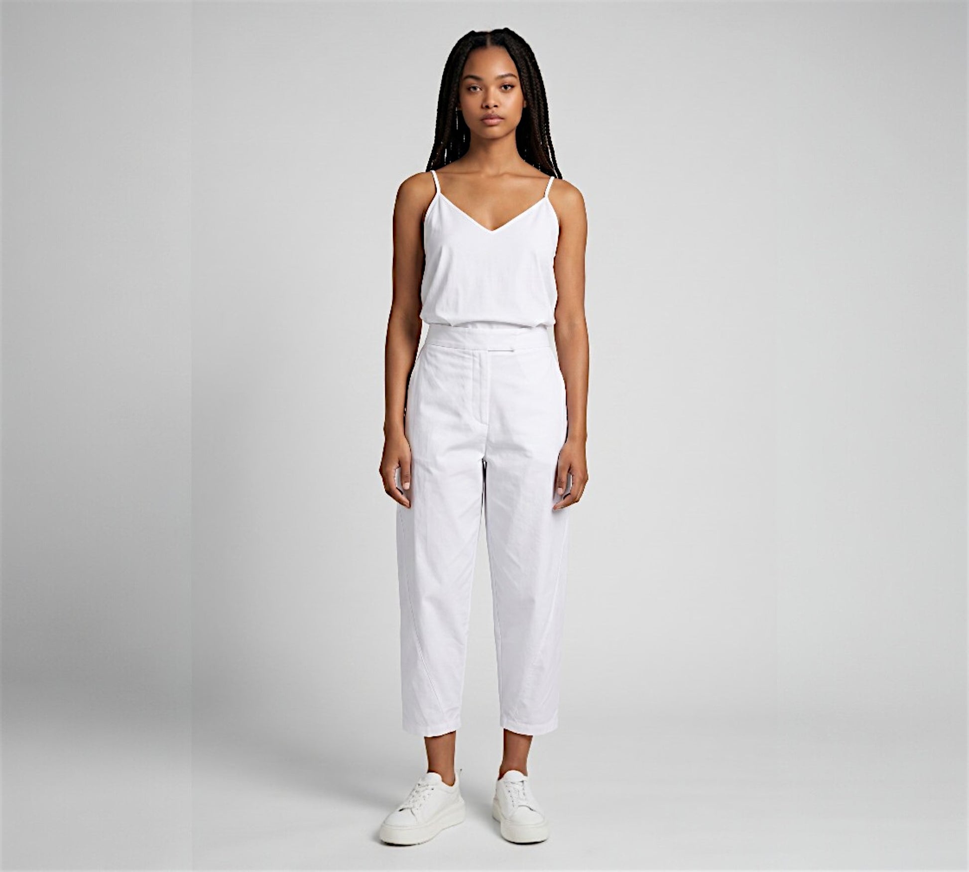 Bize High-Waisted Slim Tapered Pants-Above the Crowd Boutique