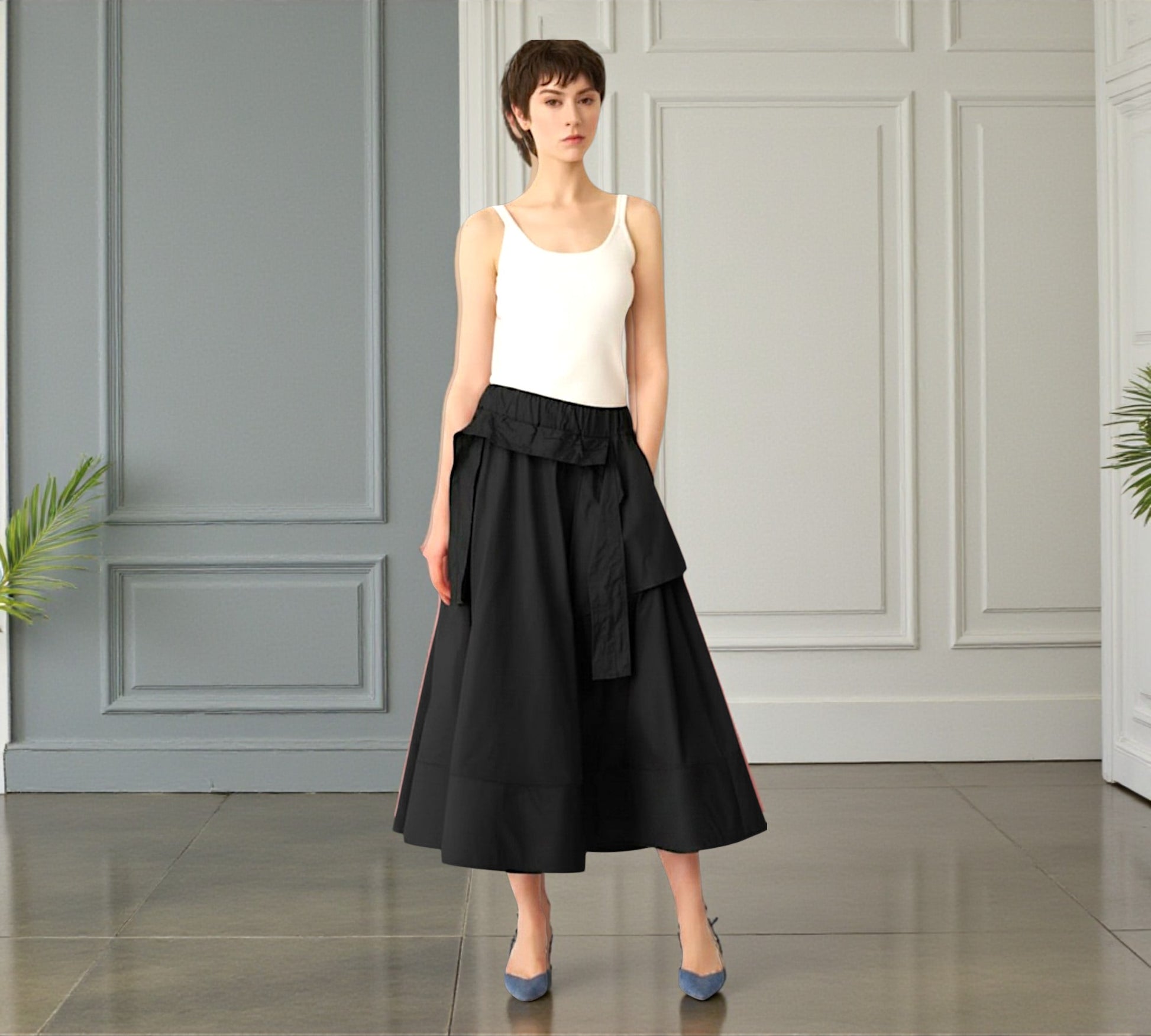 Bize Architectural Maxi Skirt - Above the Crowd Boutique