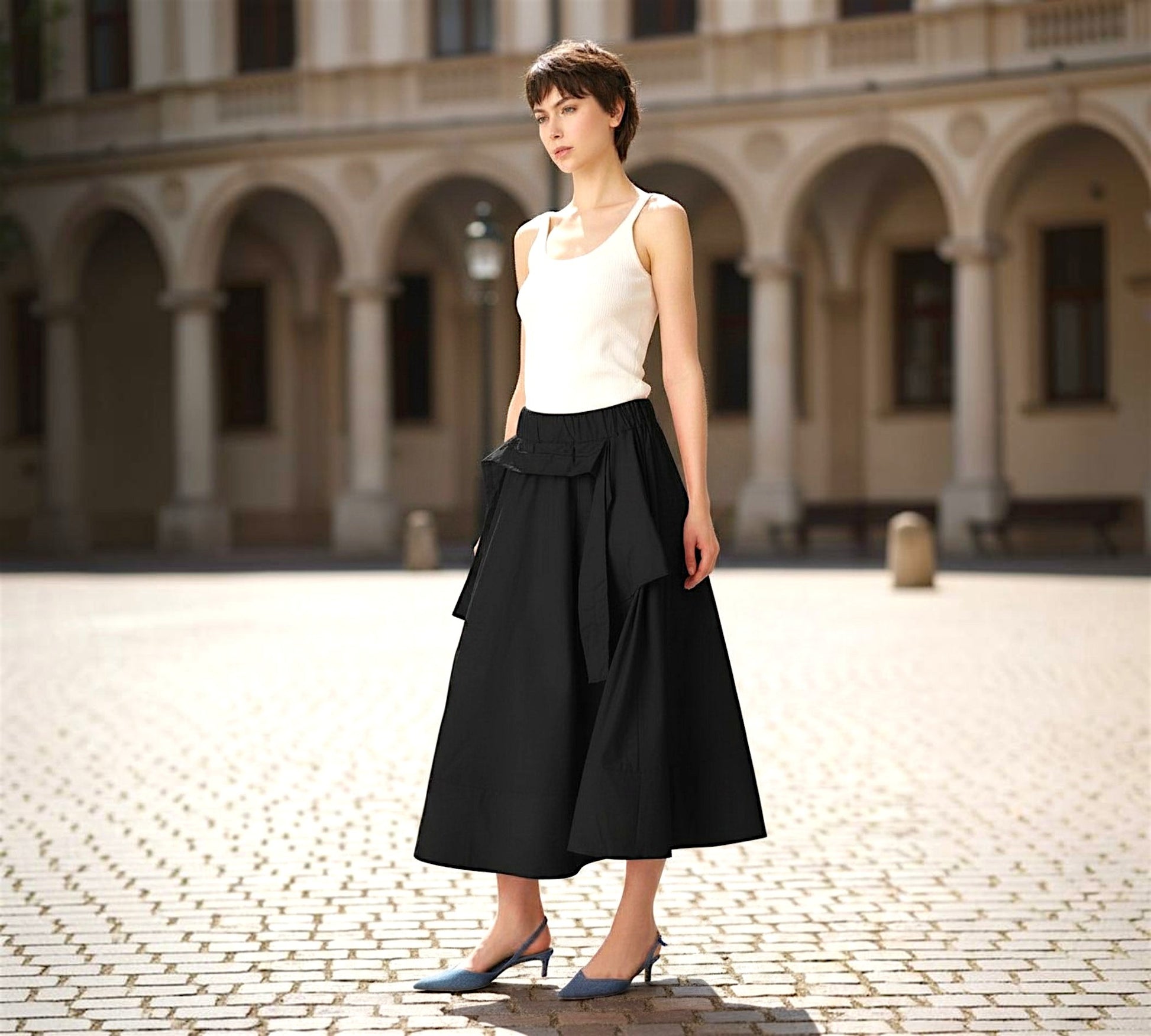 Bize Architectural Maxi Skirt - Above the Crowd Boutique