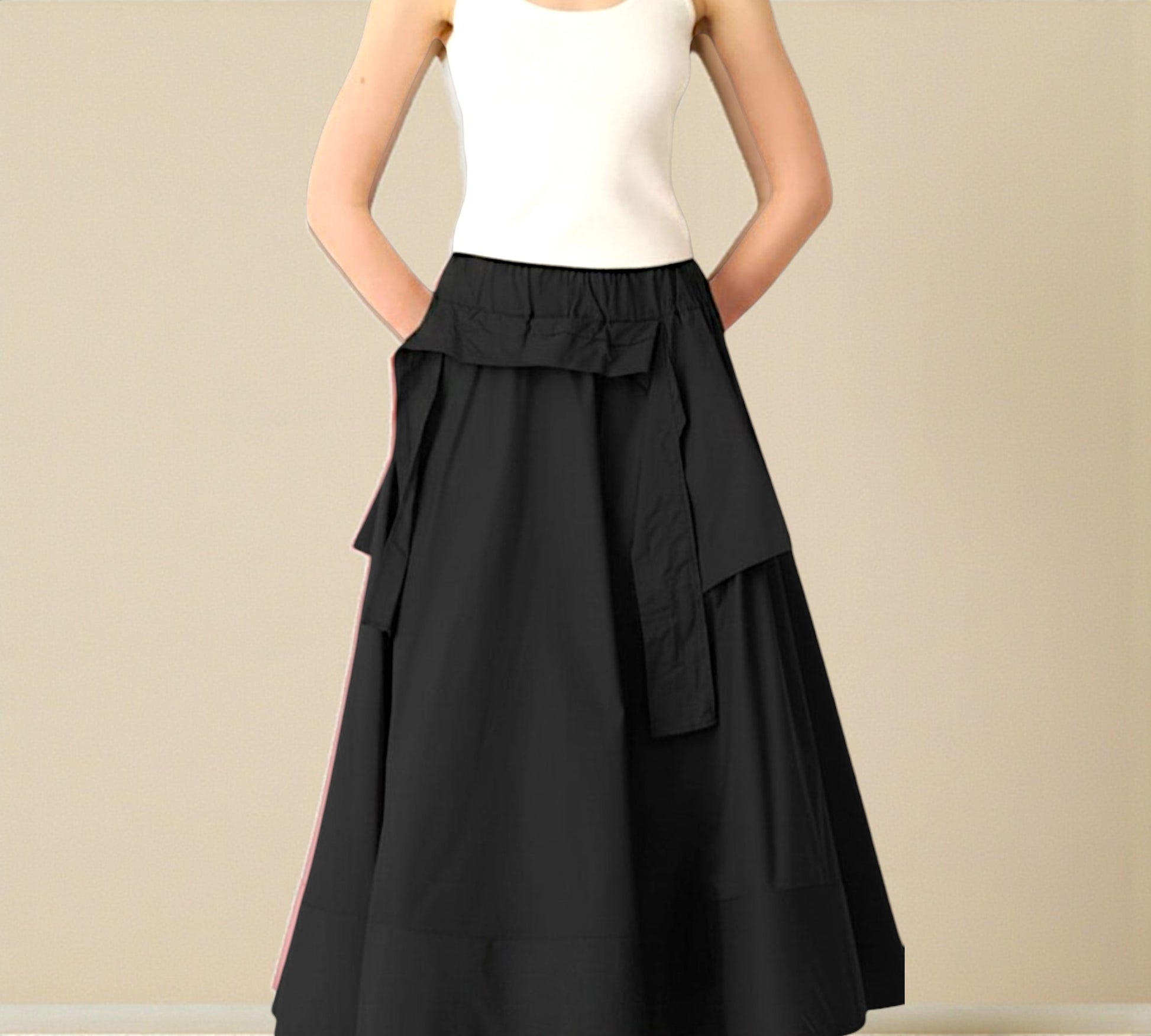 Bize Architectural Maxi Skirt - Above the Crowd Boutique