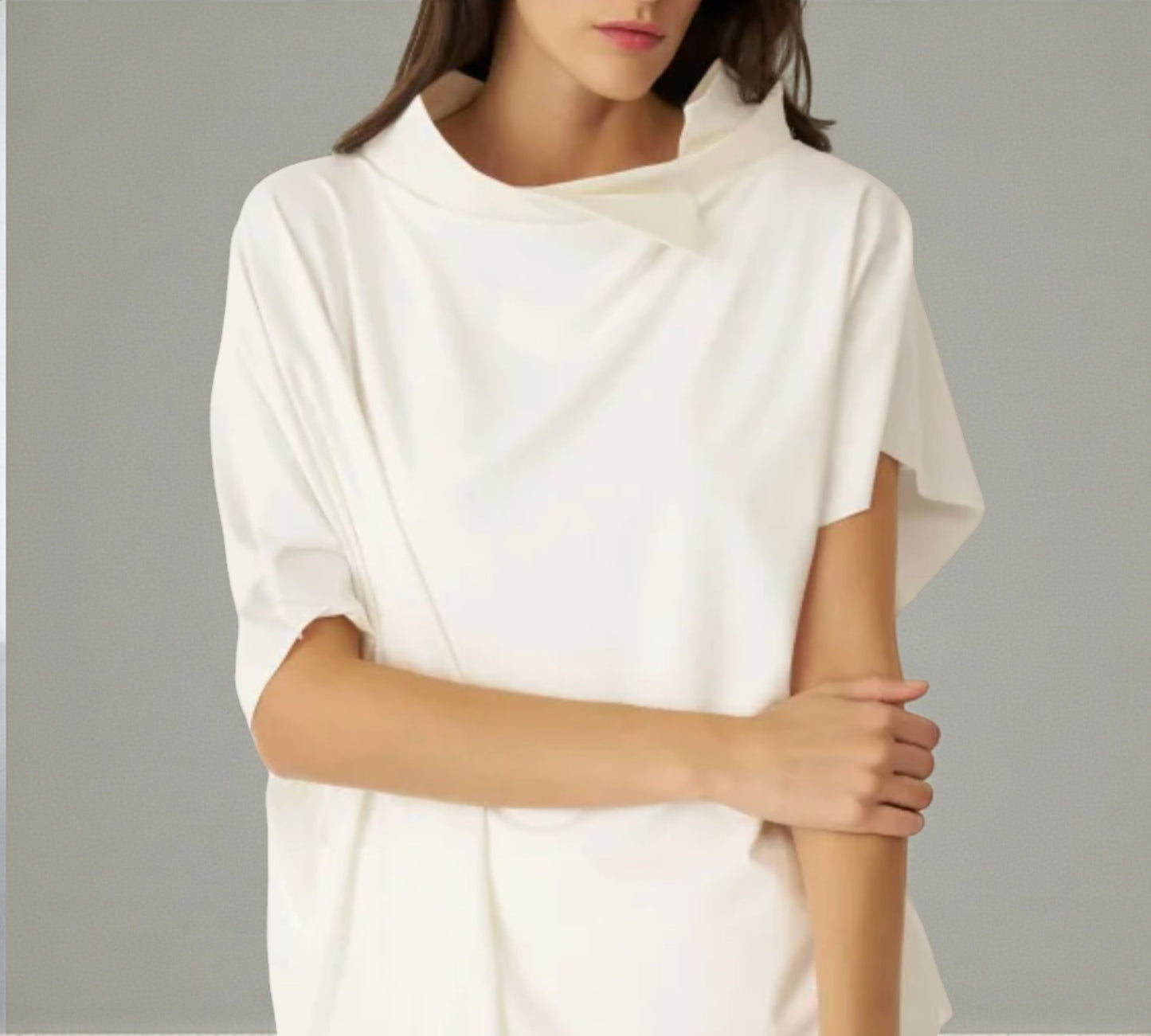 Bize Sculpted Collar Oversized Top - Above the Crowd Boutique
