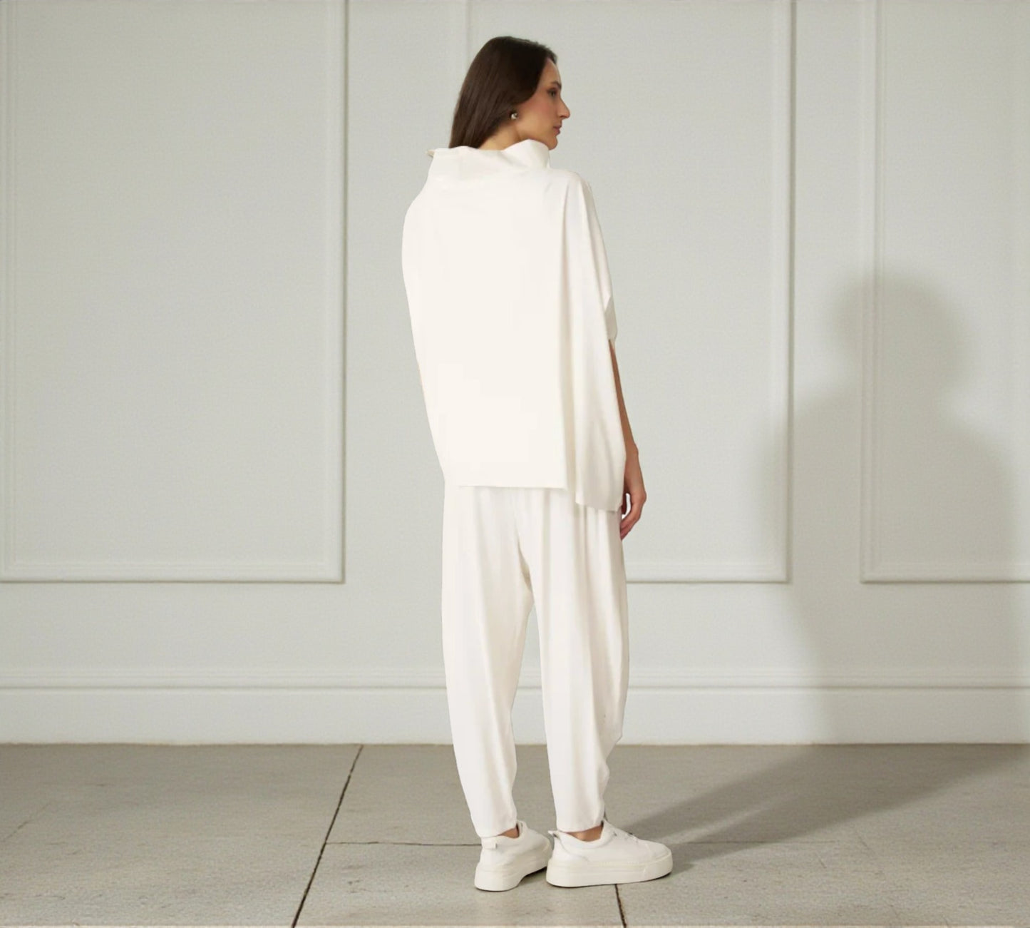 Bize Sculpted Collar Oversized Top - Above the Crowd Boutique