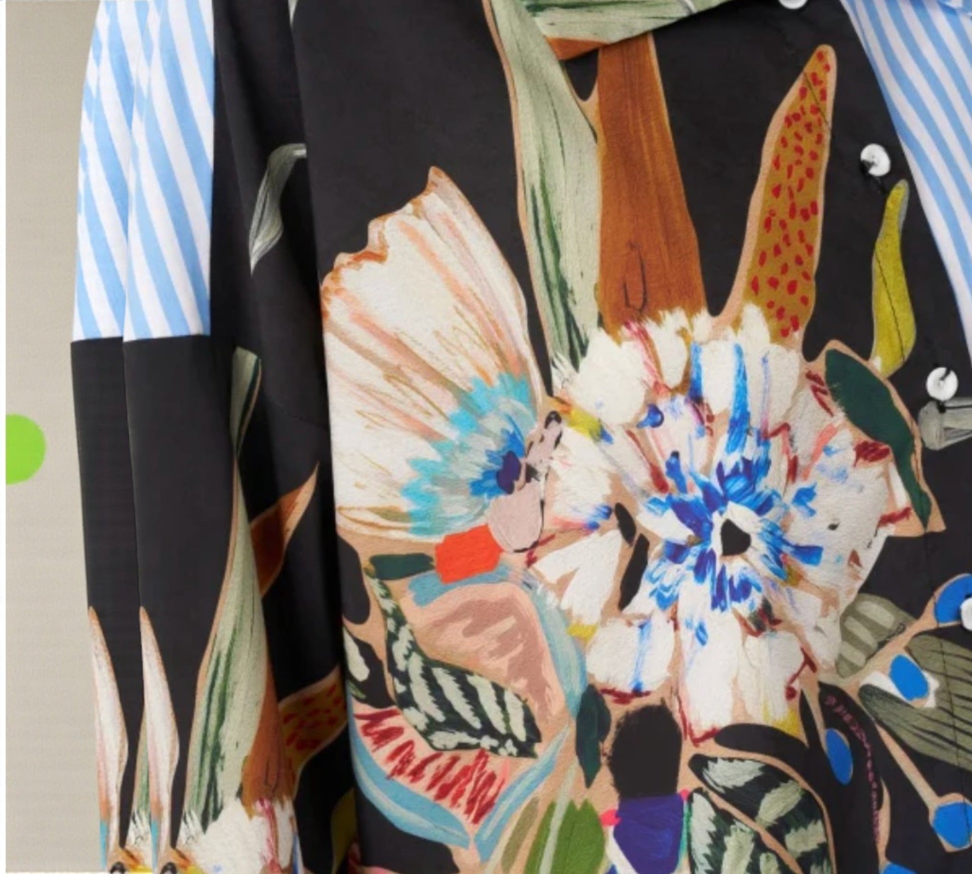 Bize Mixed Print Oversized Shirt - Above the Crowd Boutique