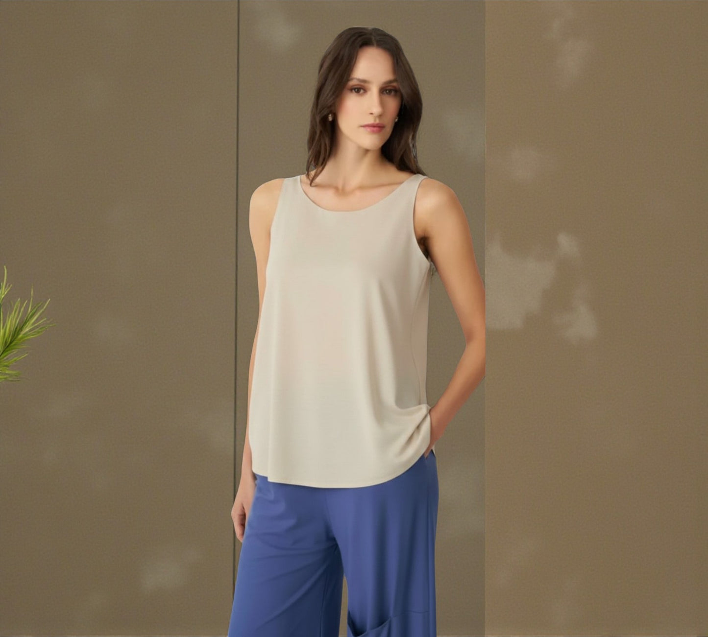 Bize Sleeveless Fluid Tank Top - Above the Crowd Boutique
