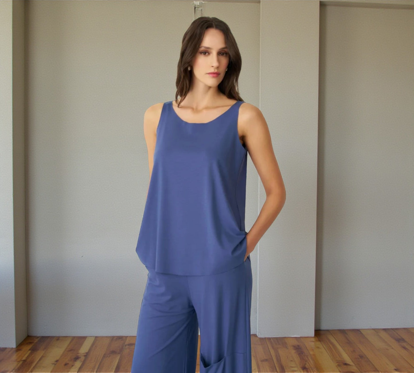 Bize Sleeveless Fluid Tank Top - Above the Crowd Boutique