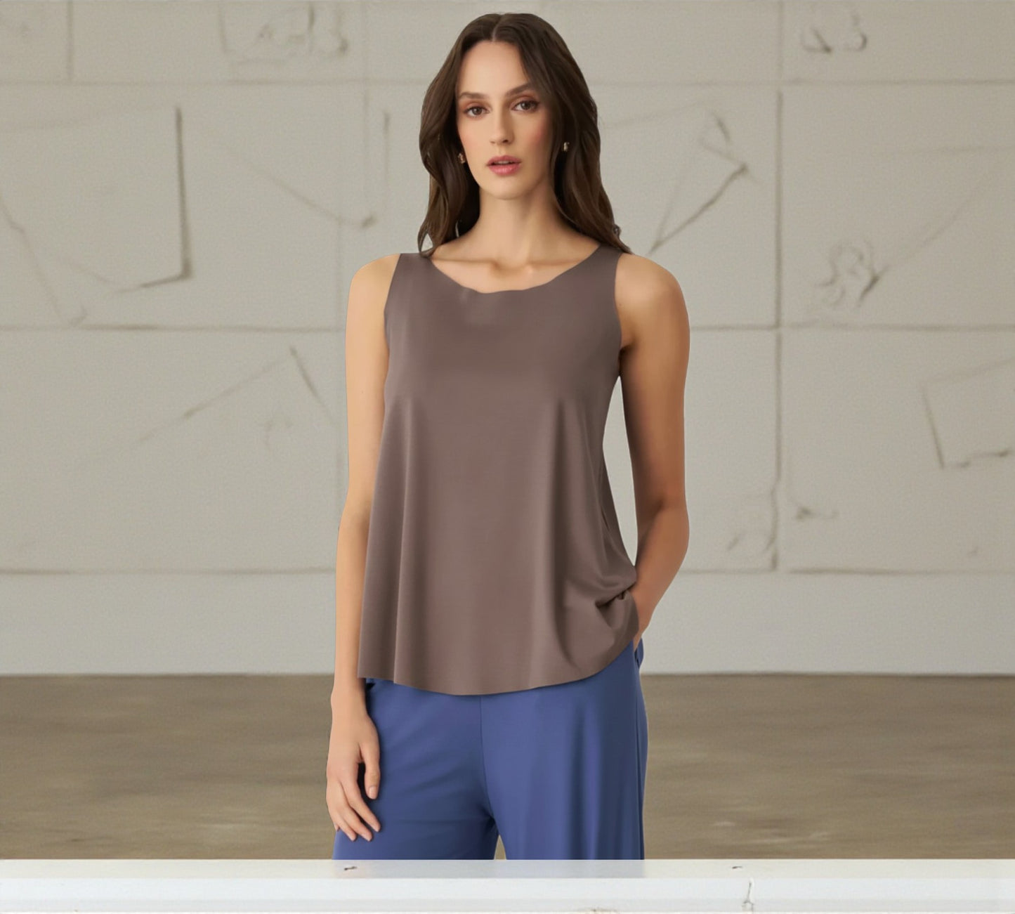 Bize Sleeveless Fluid Tank Top - Above the Crowd Boutique