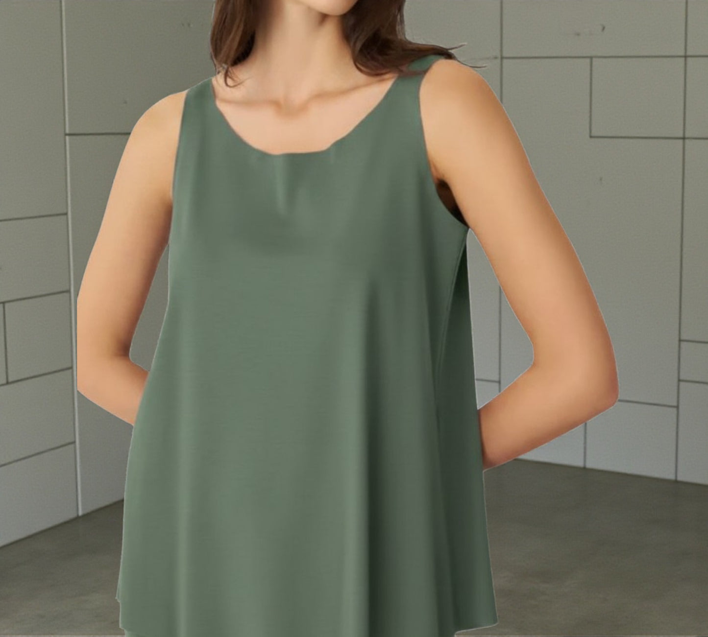 Bize Sleeveless Fluid Tank Top - Above the Crowd Boutique