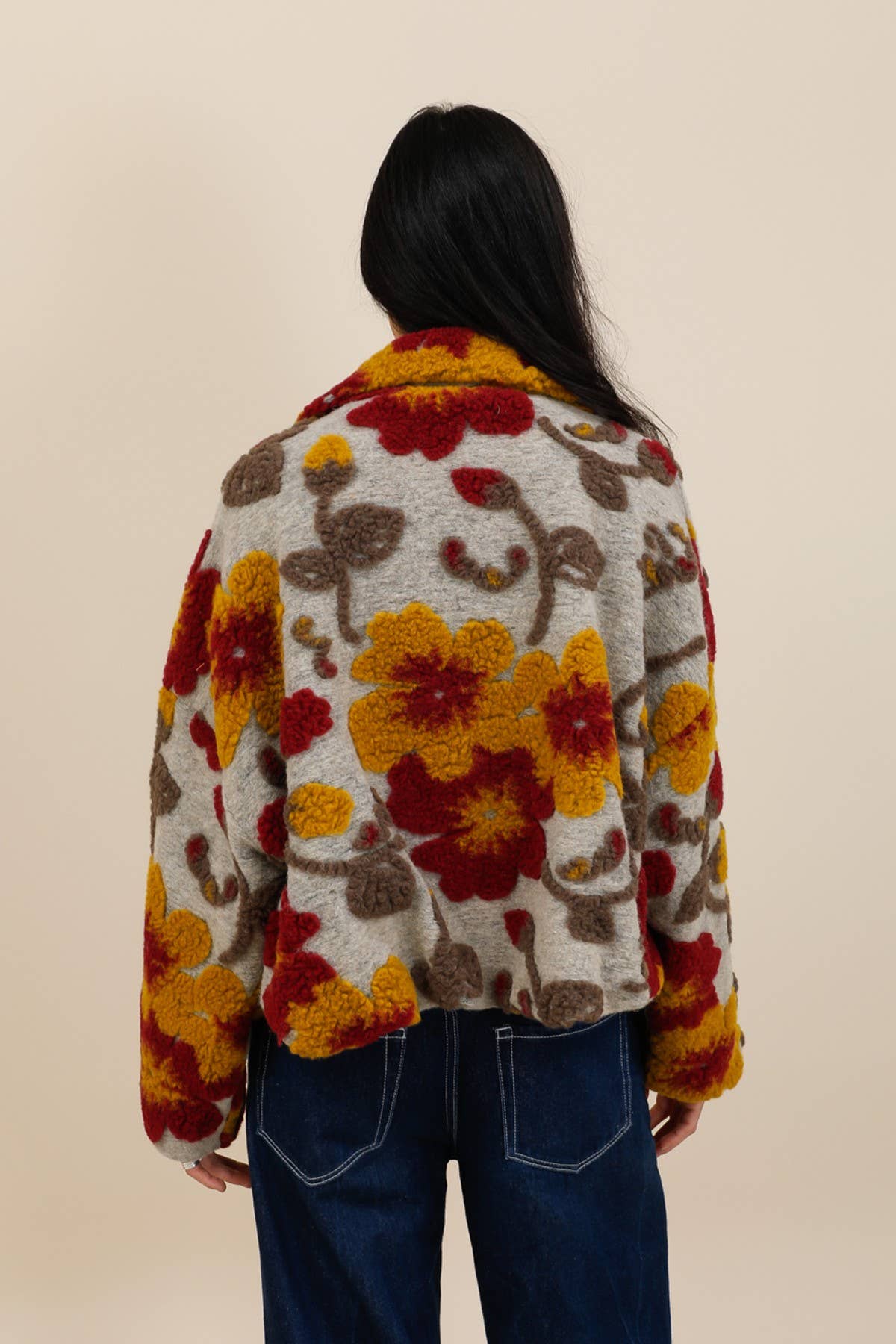 3D Floral Bouclé Wool Jacket – French Design - Above the Crowd Boutique