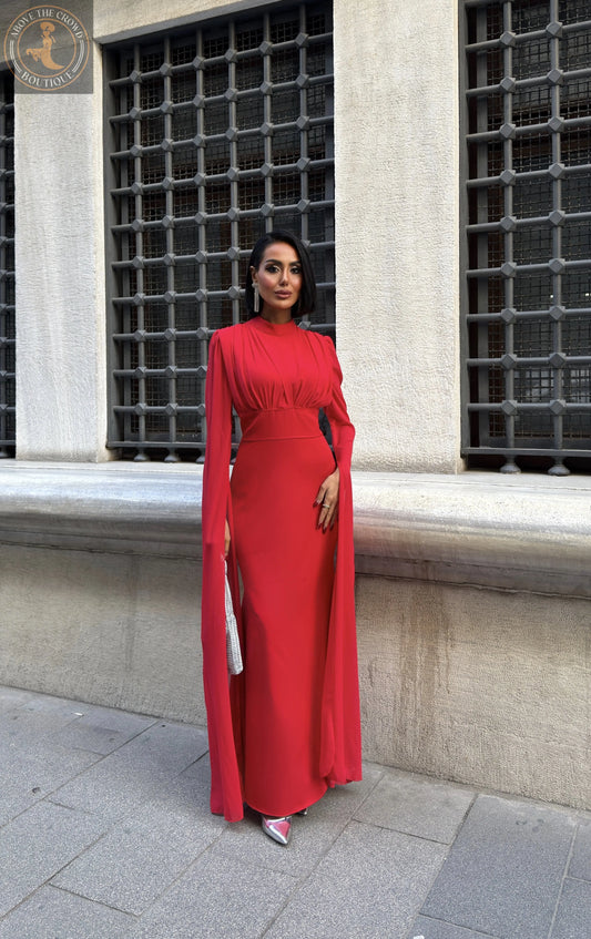 Red Elegant Formal Sheath Dress