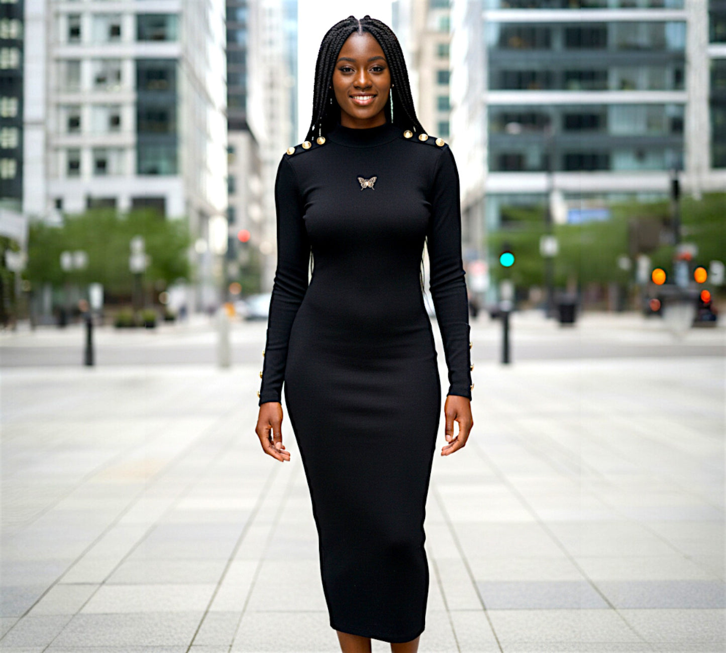 Zanardi Fashion Black Midi Dress